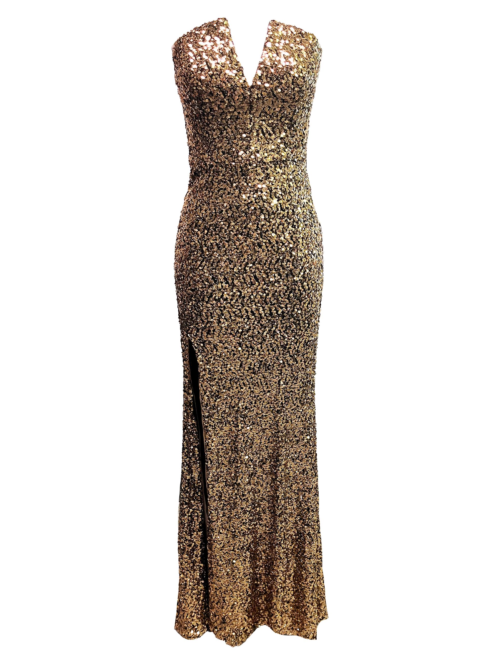 strapless open back dress Ruffled Detail Mermaid Dress  John Paul Ataker