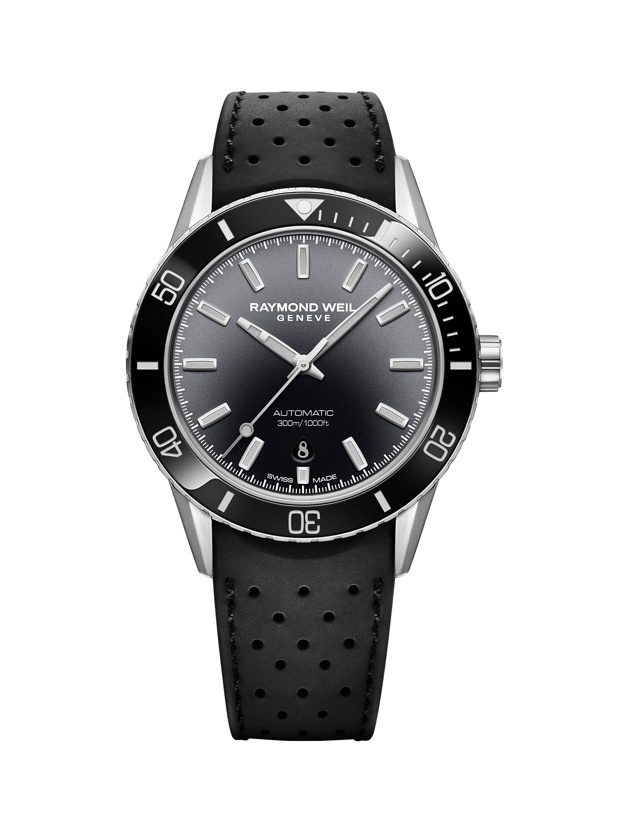 Raymond Weil Men's Freelancer Black Ceramic, Stainless Steel & Rubber Diver Watch - Black