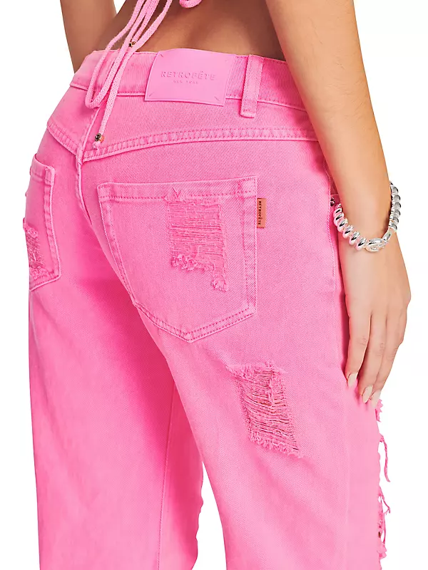 Cover Story Pink Regular Fit Mid Rise Jeans