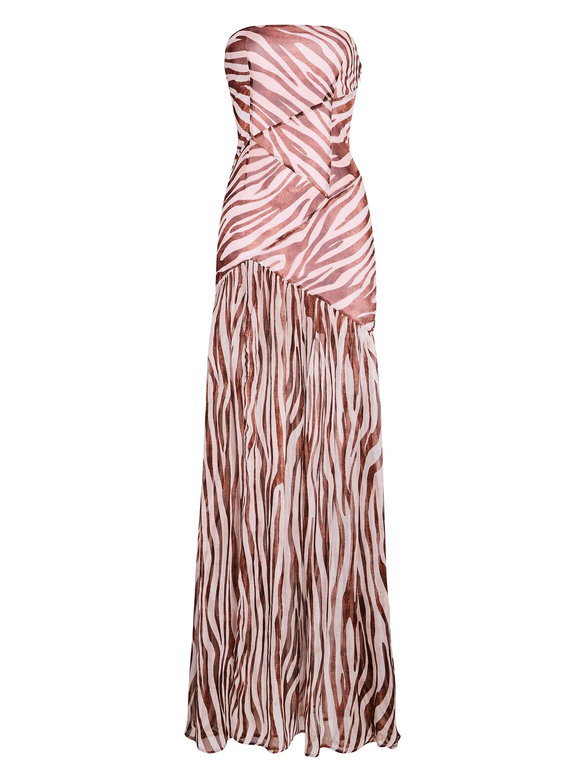 Retrofête Women's Nicole Silk Chiffon Dress - Earl Rose Zebra