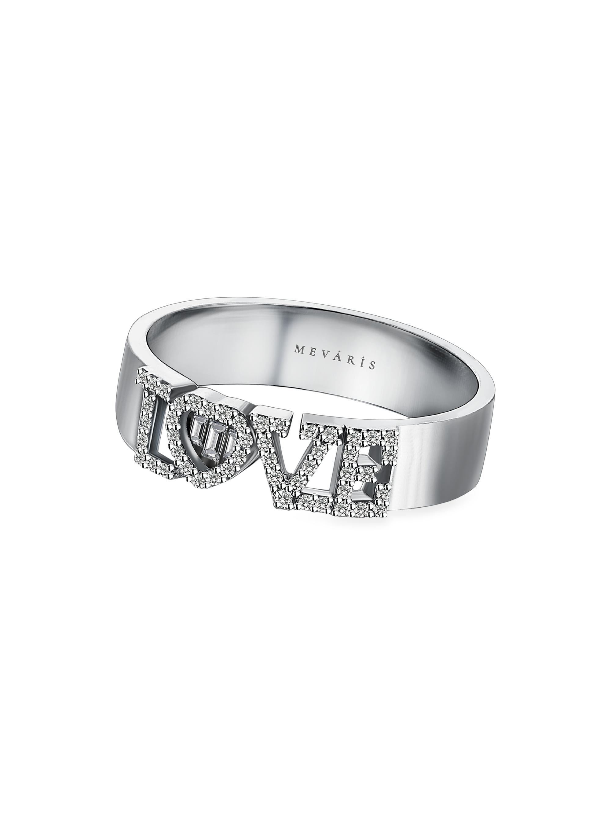 Mevaris Women's Love 18K White Gold & 0.22 TCW Diamond Ring - White Gold