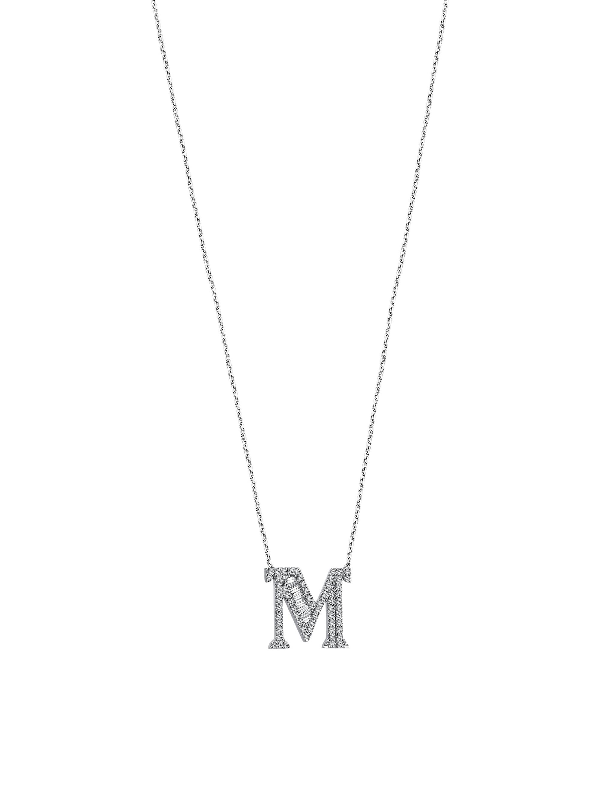Mevaris Women's Letters Alpha 18K White Gold & 0.28 TCW Diamond  Pendant Necklace - White Gold