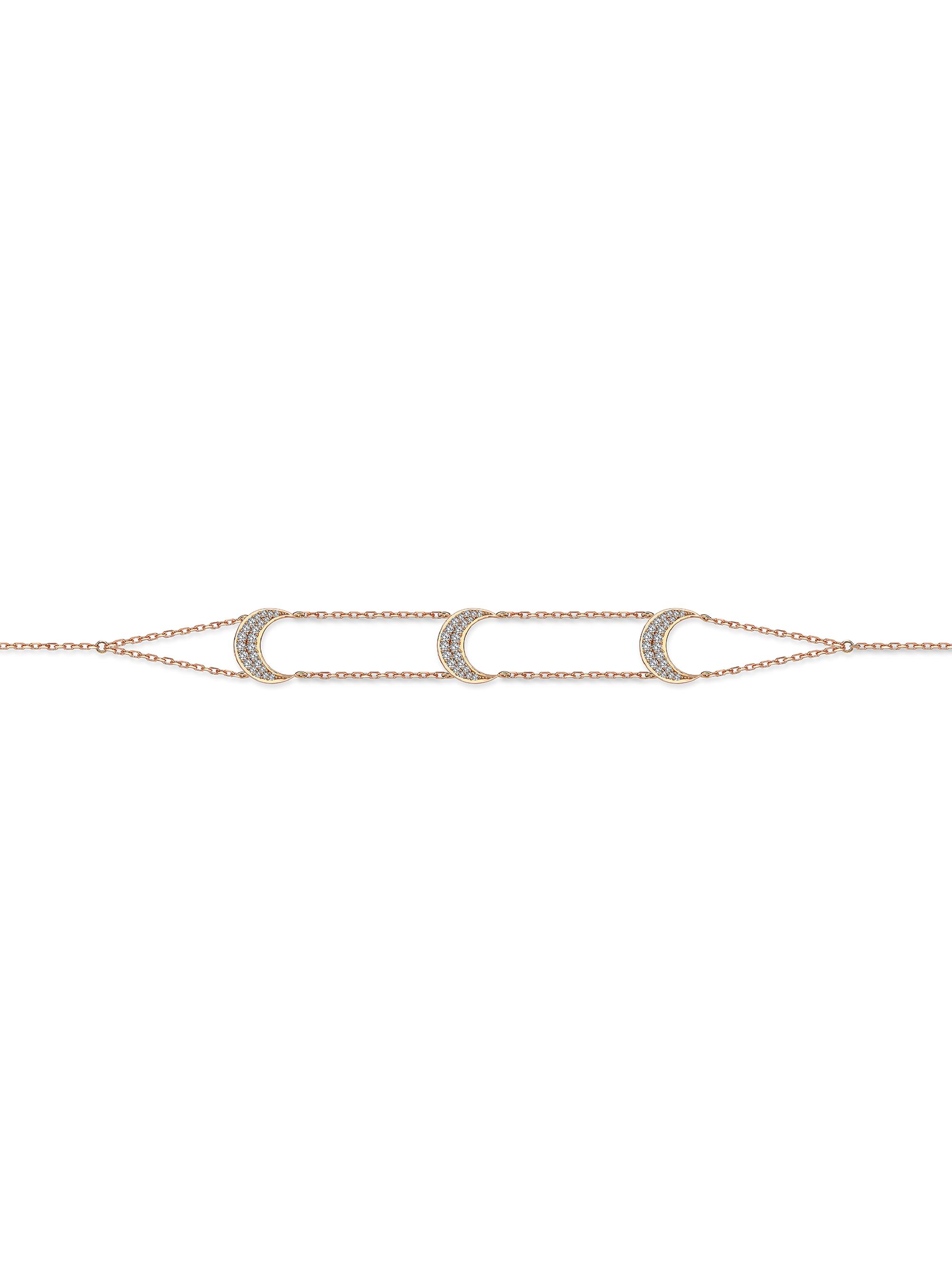 Mevaris Women's Moonlight 18K Rose Gold & 0.33 TCW Diamond Moon Bracelet - Rose Gold