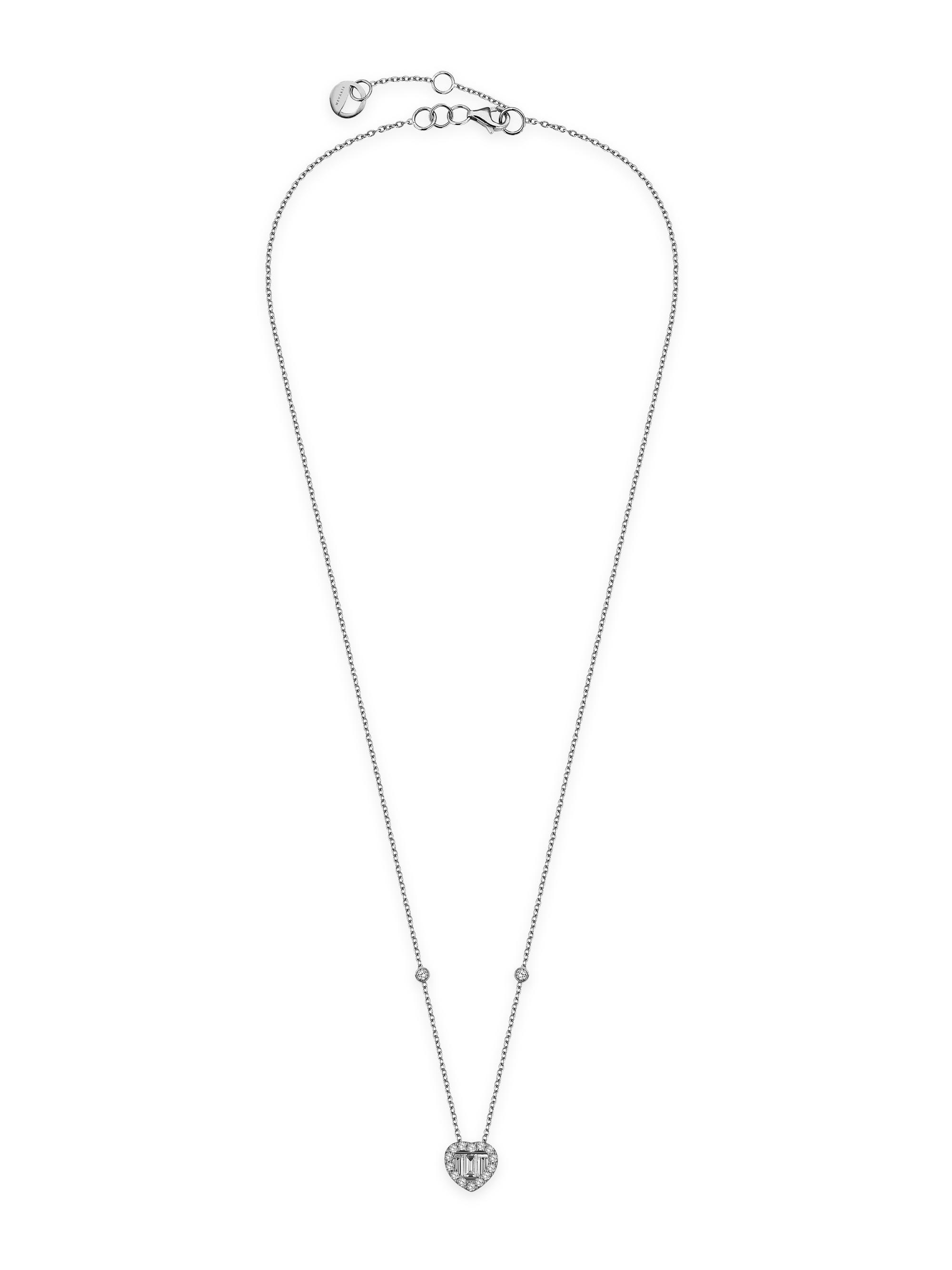 Mevaris Women's Love Golden Mini 18K White Gold & 0.40 TCW Diamond Pendant Necklace - White Gold