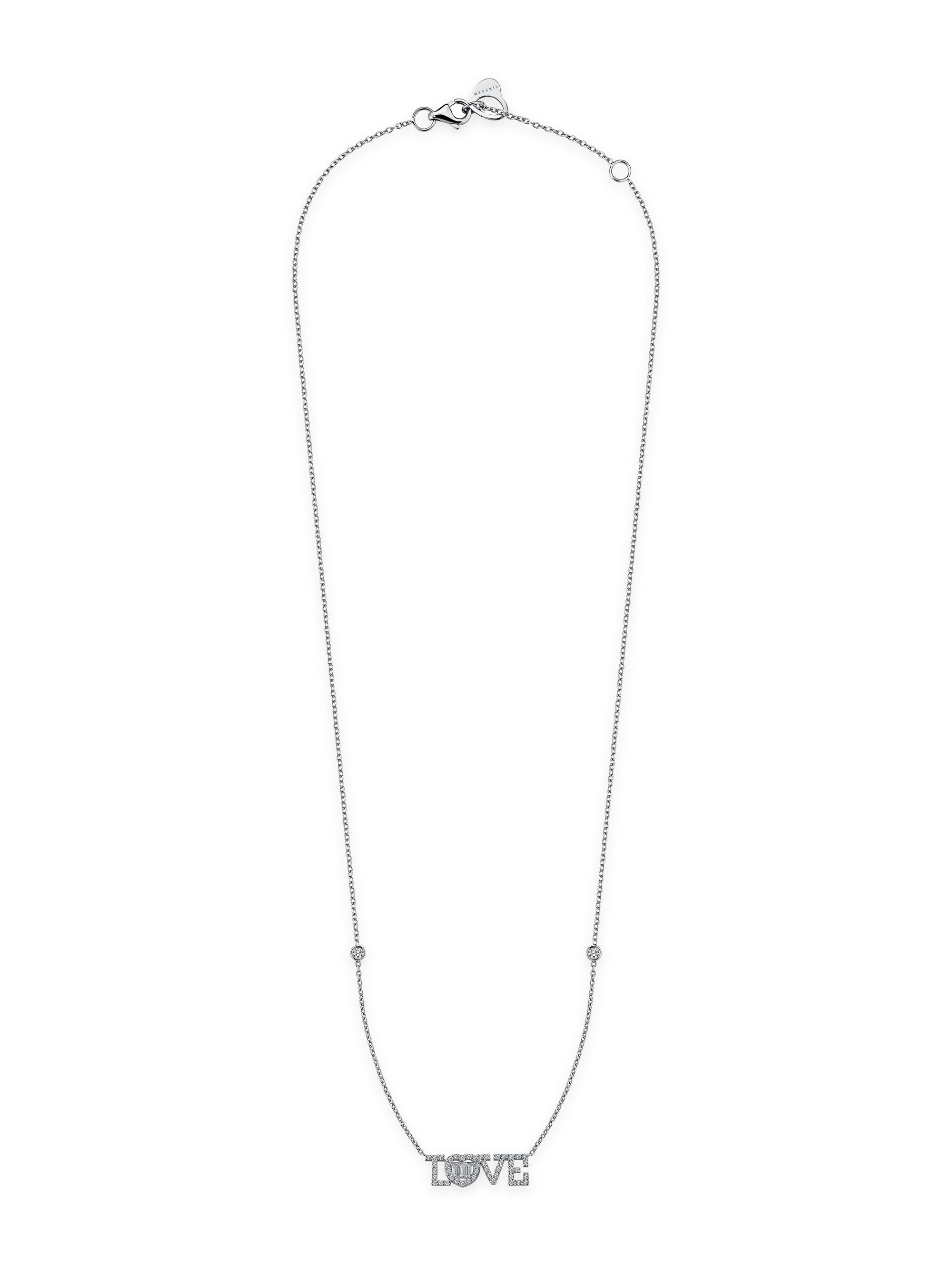 Mevaris Women's Love 18K White Gold & 0.30 TCW Diamond Pendant Necklace - White Gold