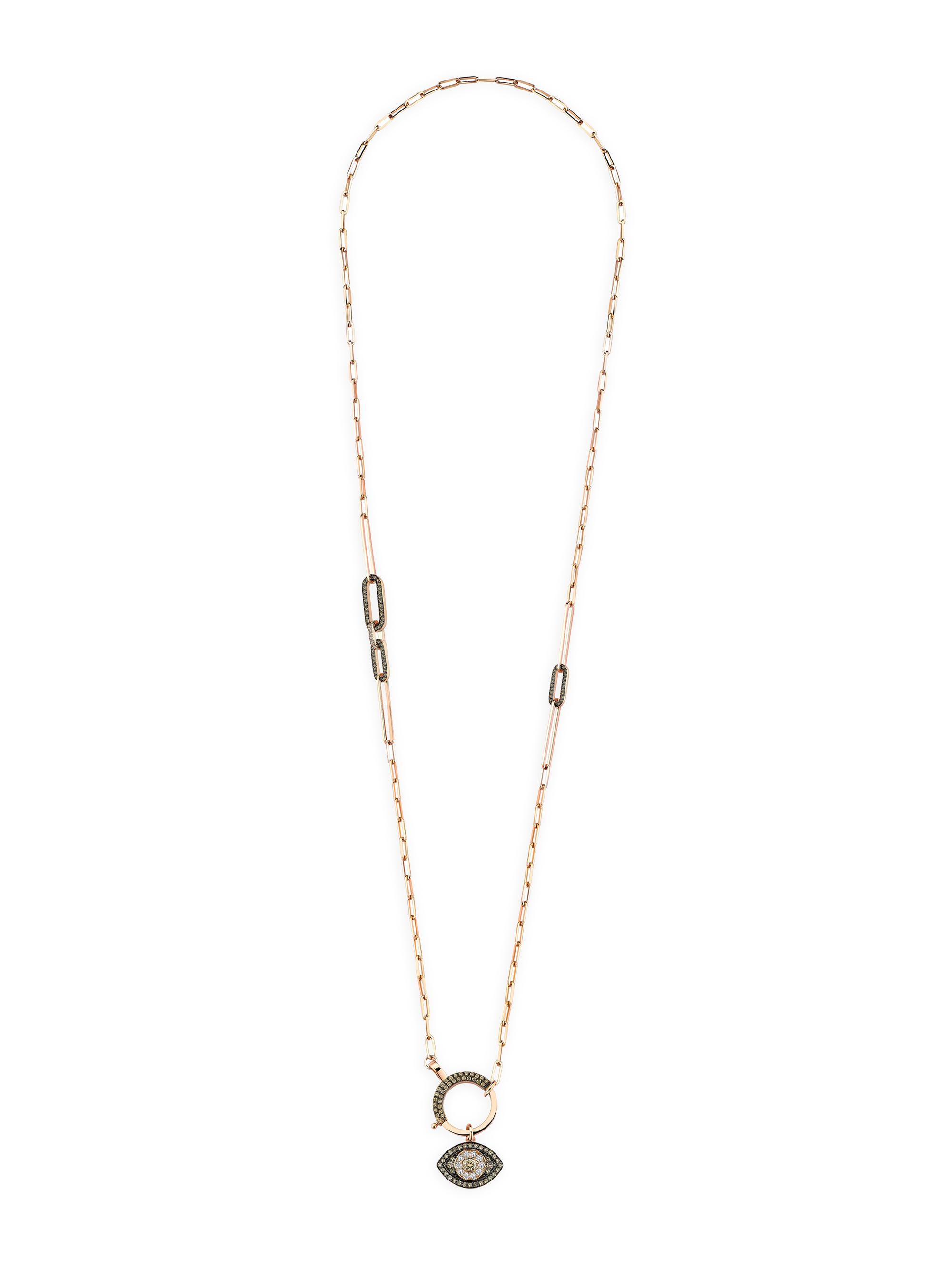 Mevaris Women's Fatima's Charm Nazar 18K Rose Gold & 1.68 TCW Diamond Chain Necklace - Rose Gold