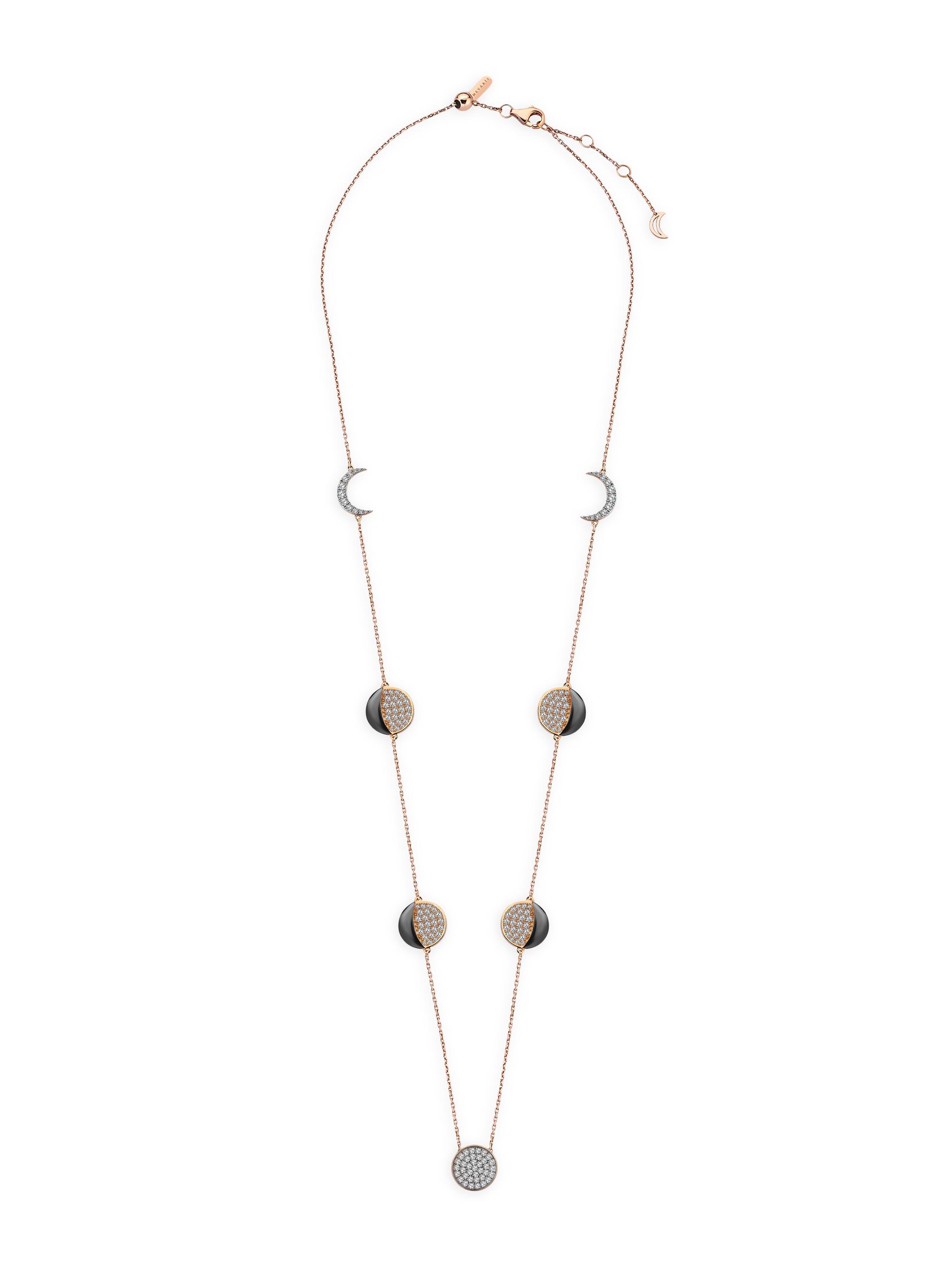 Mevaris Women's Moonlight Lunar 18K Rose Gold & 1.72 TCW Diamond Station Necklace - Rose Gold