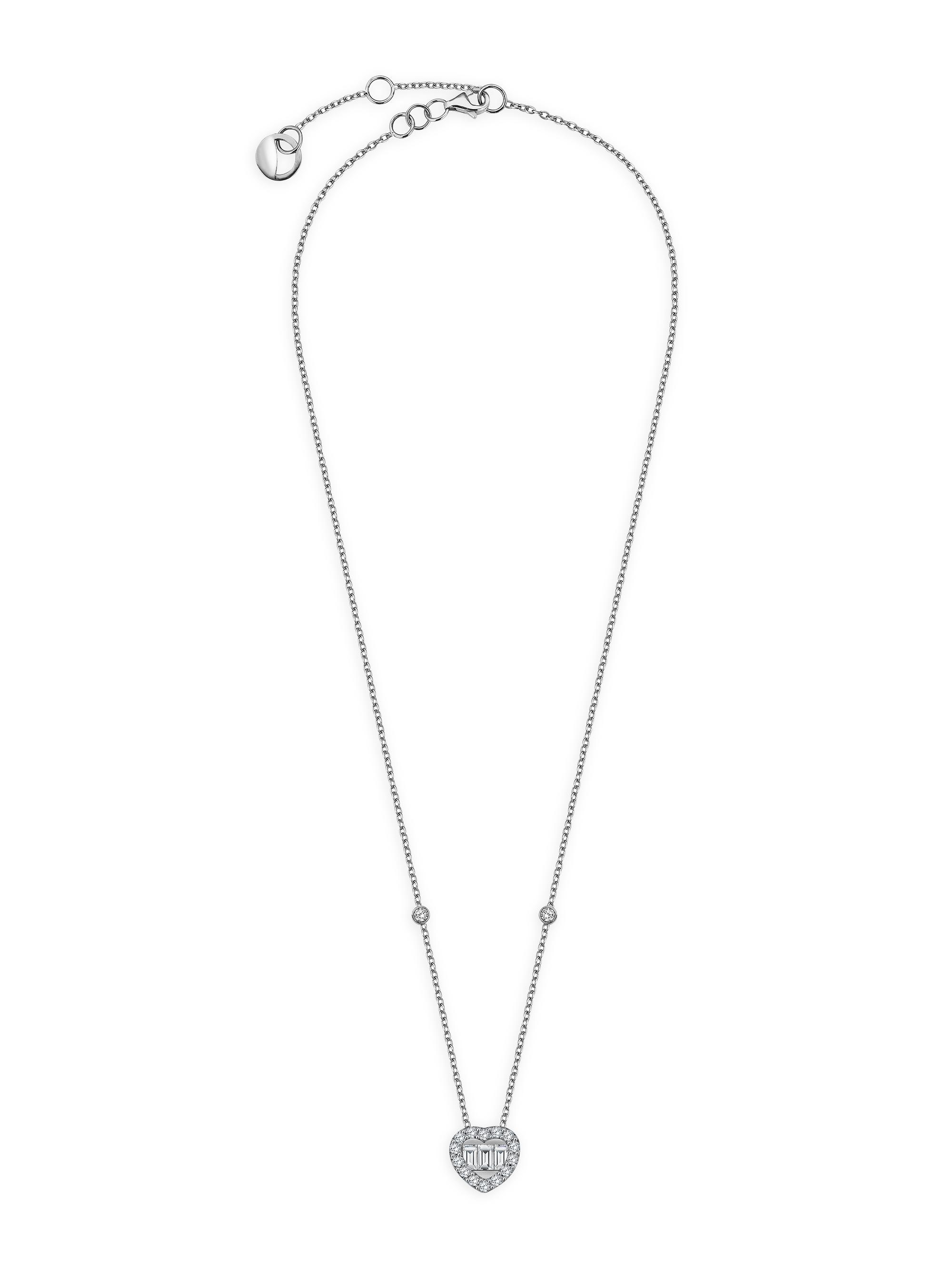 Mevaris Women's Love Golden 18K White Gold & 0.40 TCW Diamond Heart Pendant Necklace - White Gold