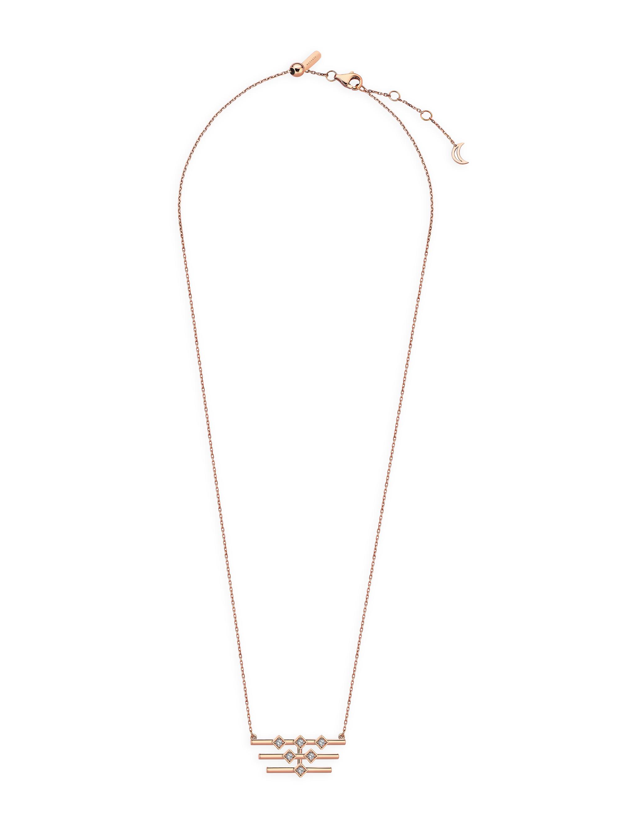 Mevaris Women's Mosaic Pyramid 18K Rose Gold & 0.06 TCW Diamond Pendant Necklace - Rose Gold