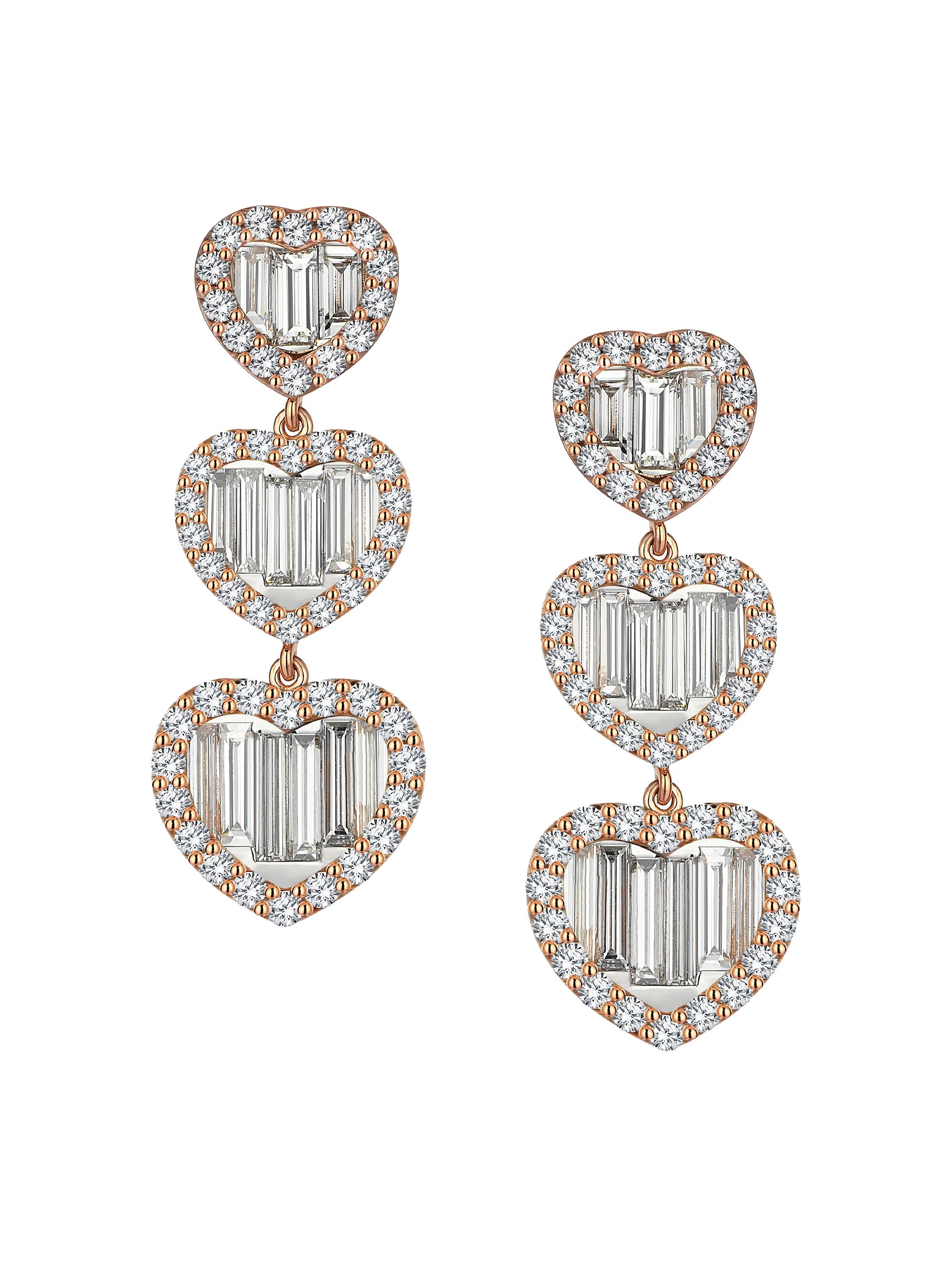 Mevaris Women's Love United Love 18K Rose Gold & 3.57 TCW Diamonds Drop Earrings - Rose Gold