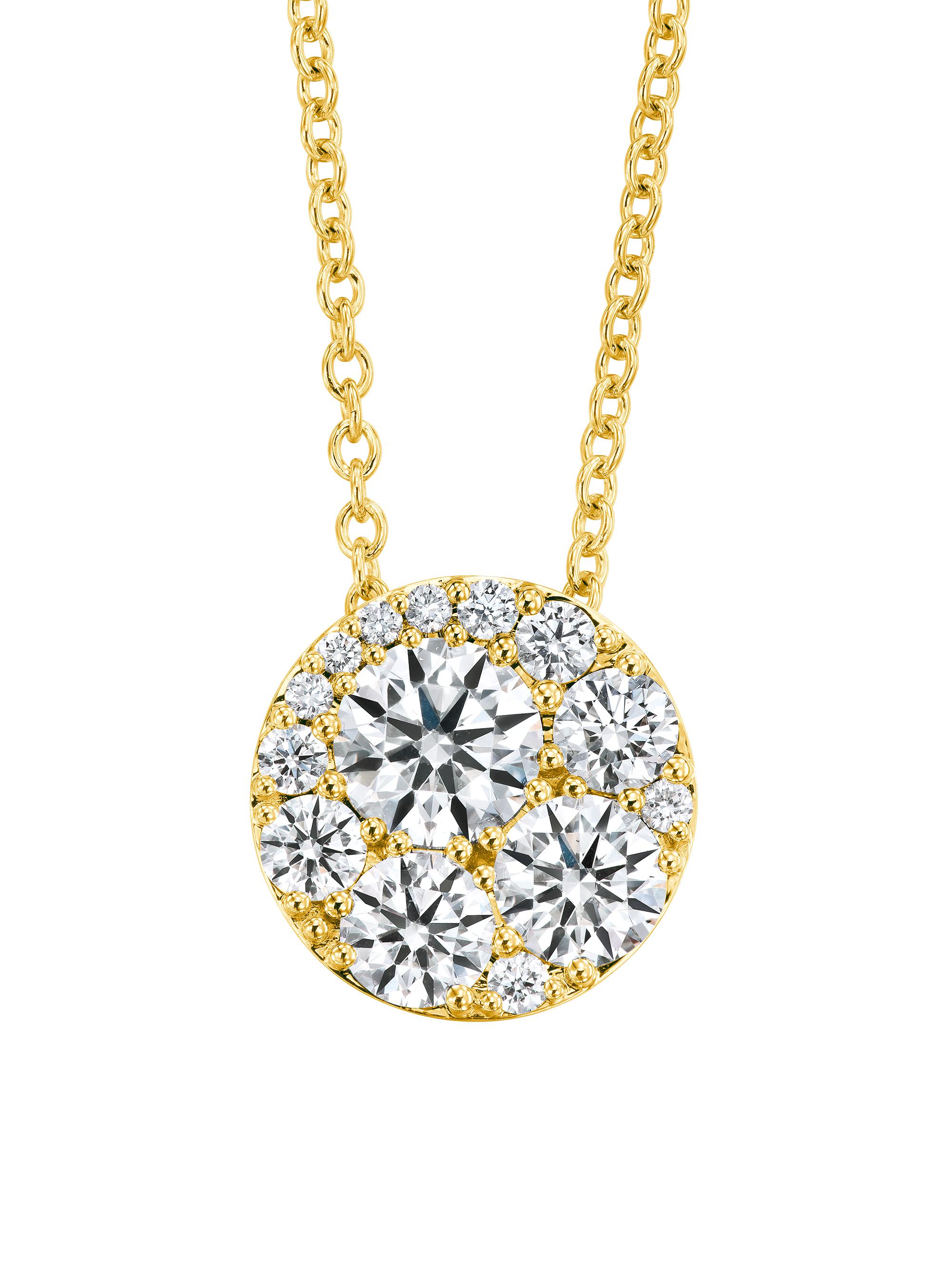 Hearts On Fire Women's Tessa 18K Yellow Gold & 0.46-0.56 TCW Diamond Cluster Pendant Necklace - Gold