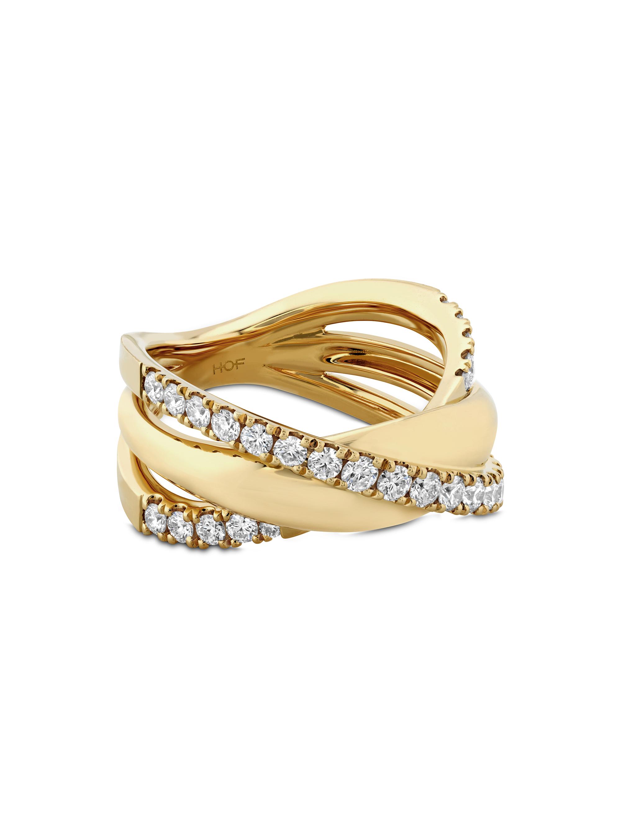 Hearts On Fire Women's Grace 18K Yellow Gold & 0.73-0.81 TCW Diamond X Ring - Gold