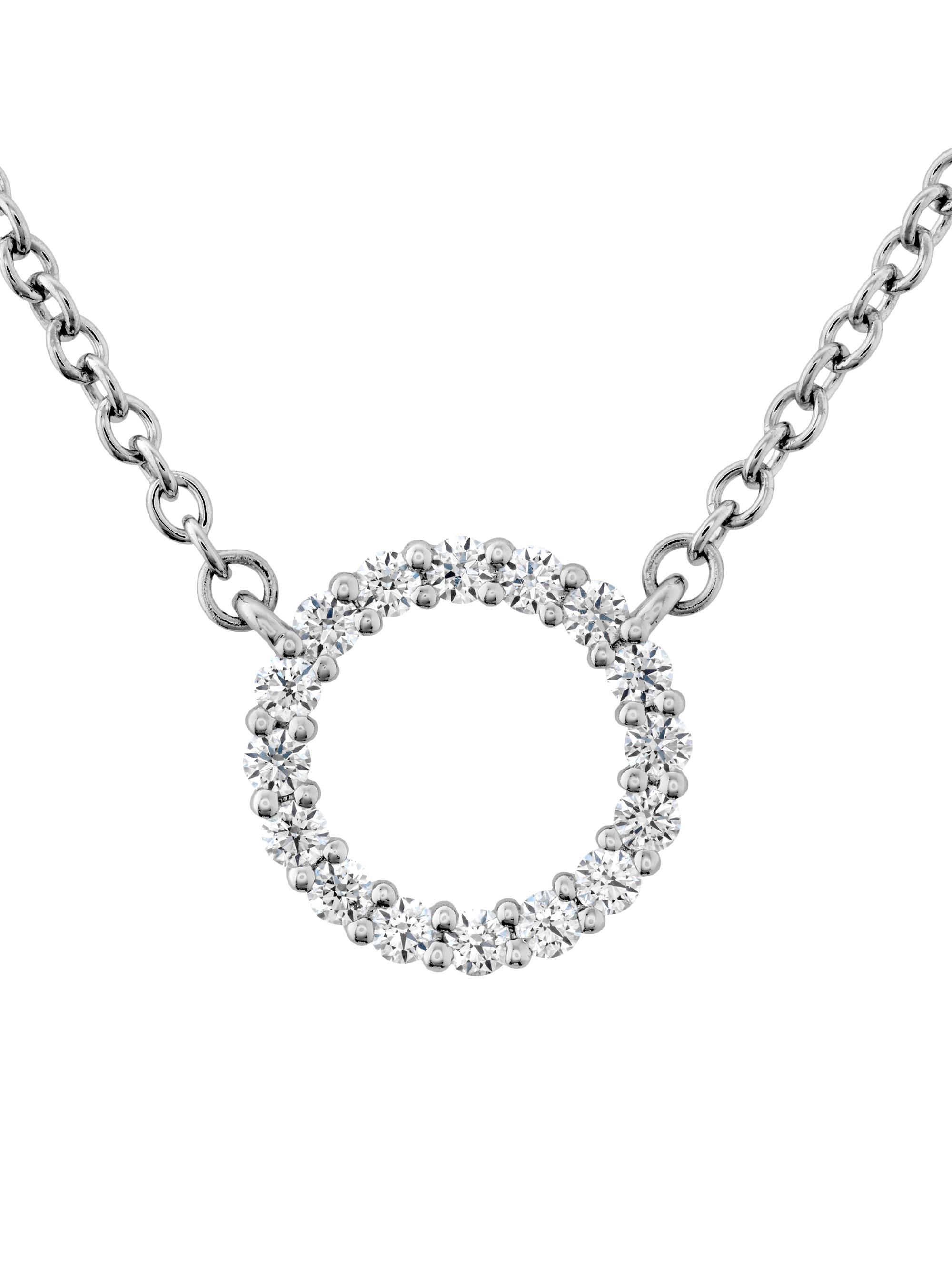 Hearts On Fire Women's Signature 18K White Gold & 0.1-0.15 TCW Diamond Circle Pendant Necklace - White Gold