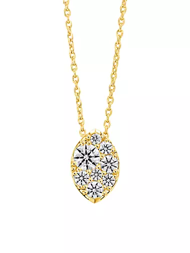 Tessa 18K Yellow Gold & 0.23-0.37 TCW Diamond Marquise Cluster Pendant Necklace