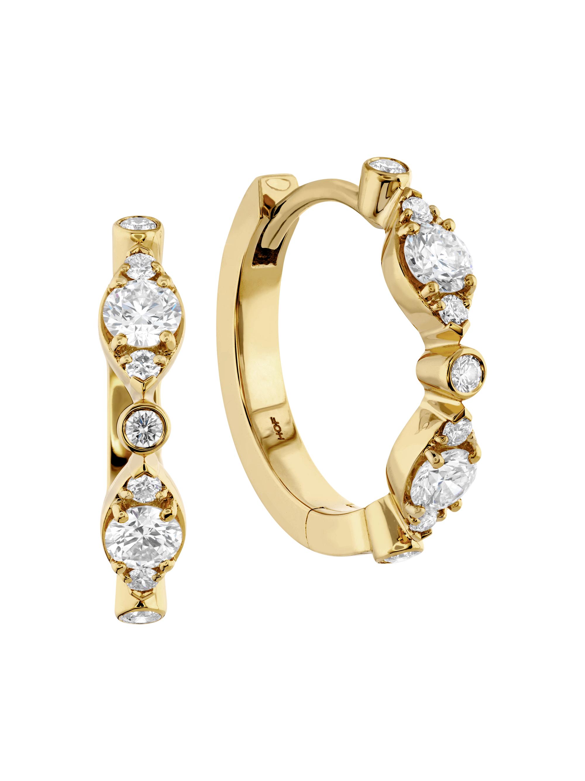 Hearts On Fire Women's Regal 18K Yellow Gold & 0.33-0.38 TCW Diamond Huggie Hoop Earrings - Gold