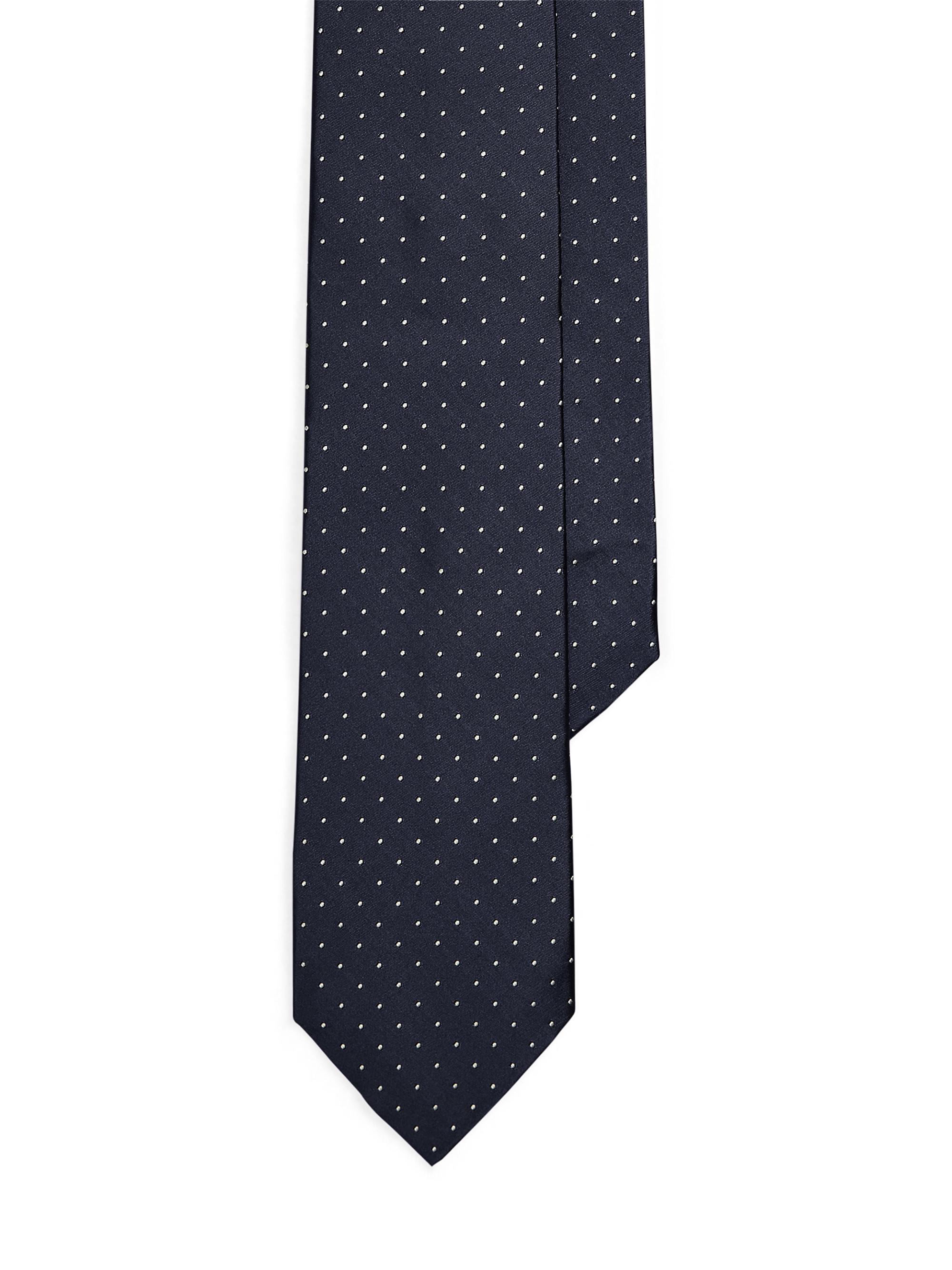 Ralph Lauren Purple Label Men's Dot Silk Tie - Navy