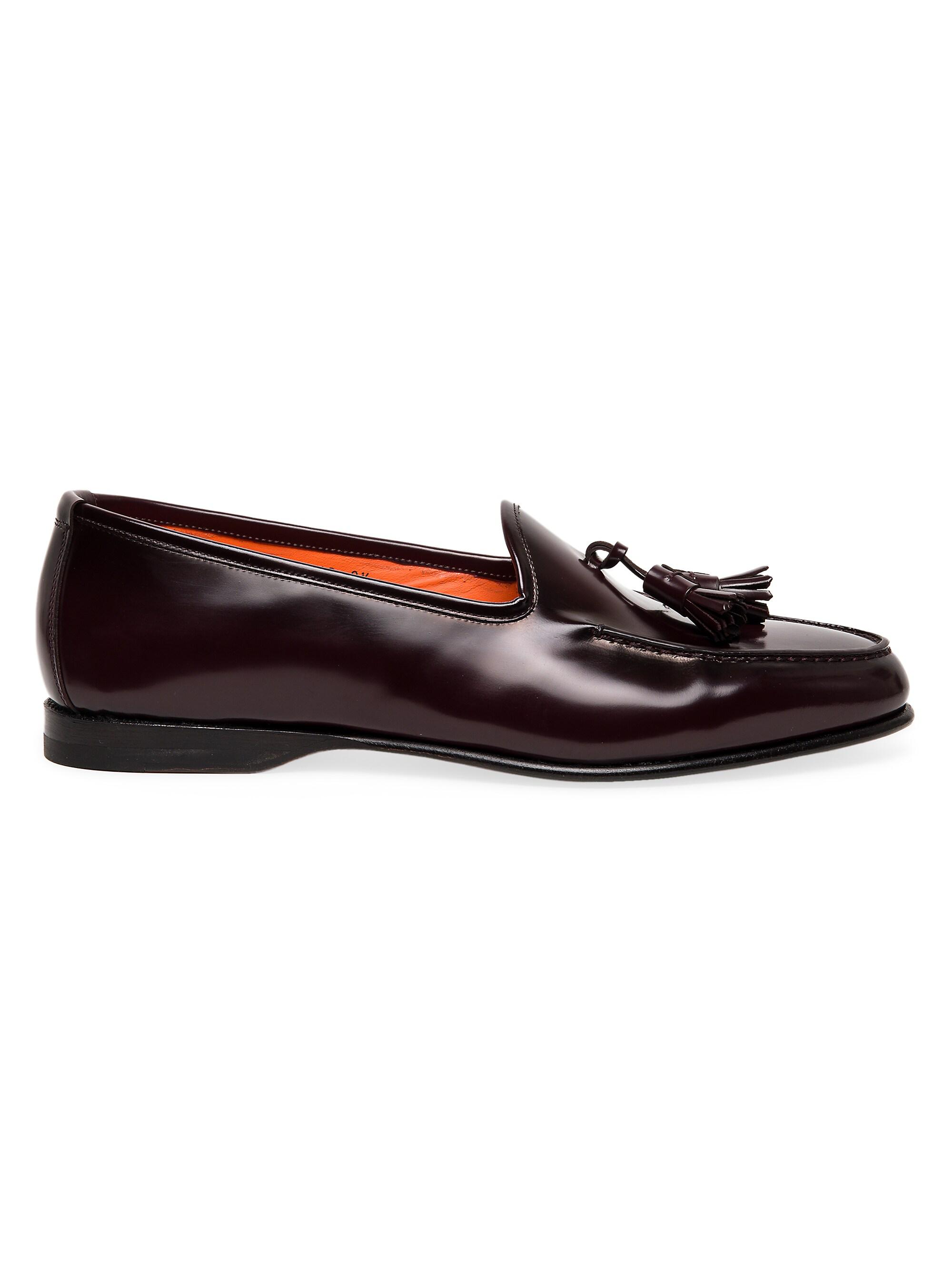 Santoni Men's Andrea Tassel Loafers - Burgundy