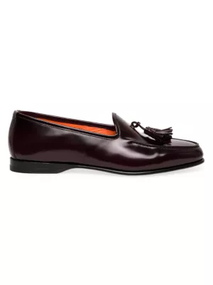 Santoni tassel-detail leather loafers - Black