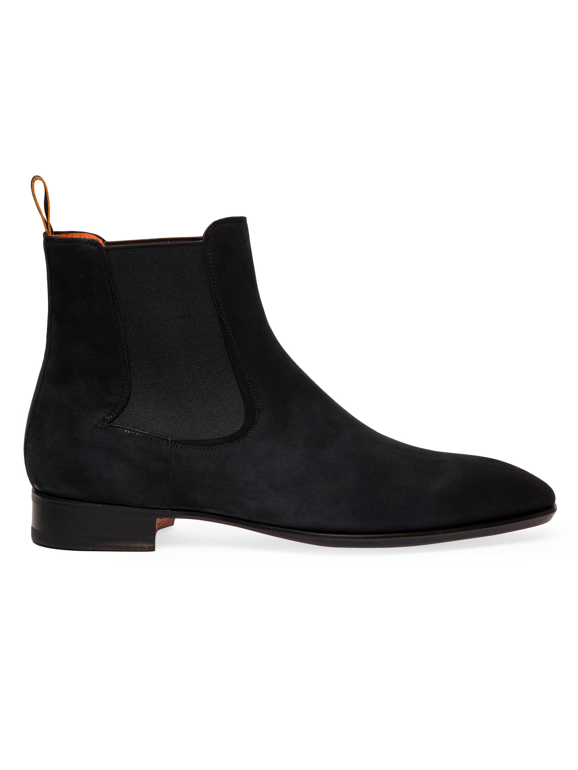 Santoni Pierce Nubuck Chelsea Boots Saks Fifth Avenue