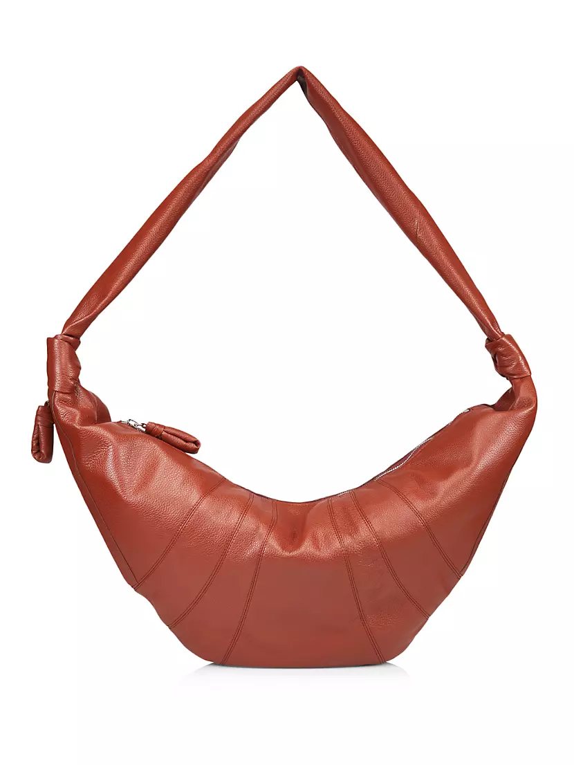 Shop Lemaire Large Croissant Leather Shoulder Bag