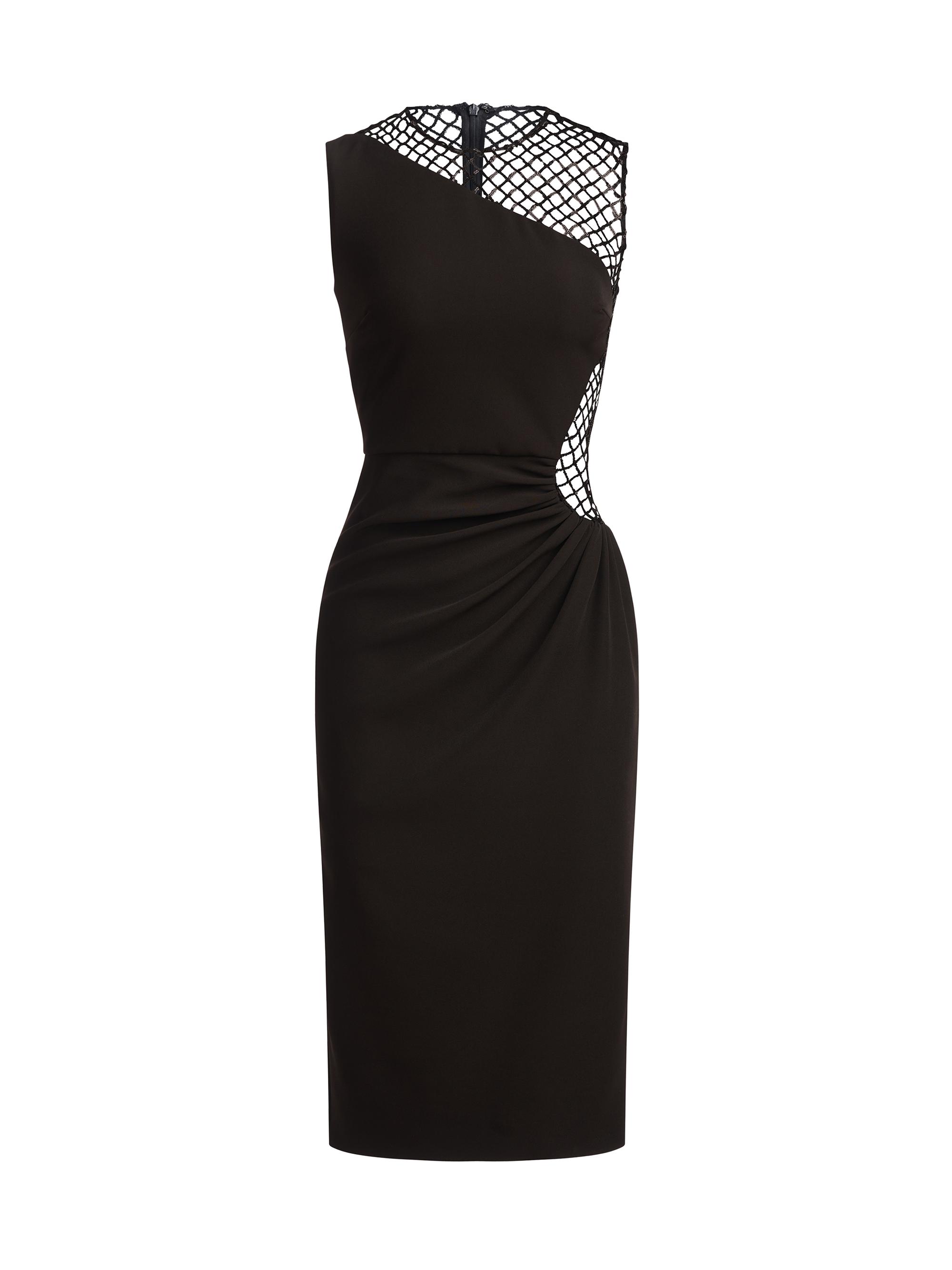 Halston Women's Kenda Mesh Sheath Dress - Black