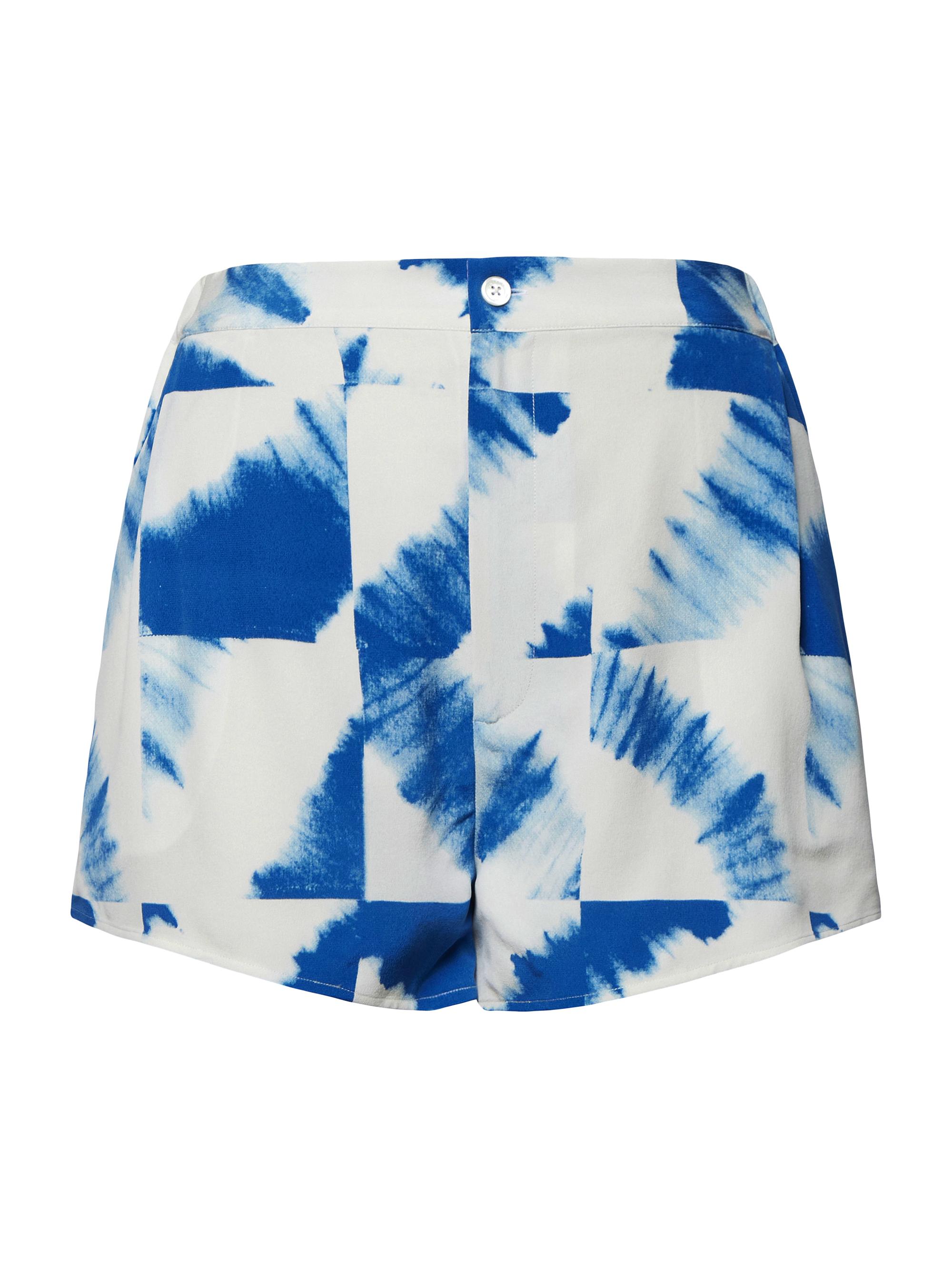 Equipment Women's Sloane Tie-Dye Grid Shorts - Bright Cobalt Multi