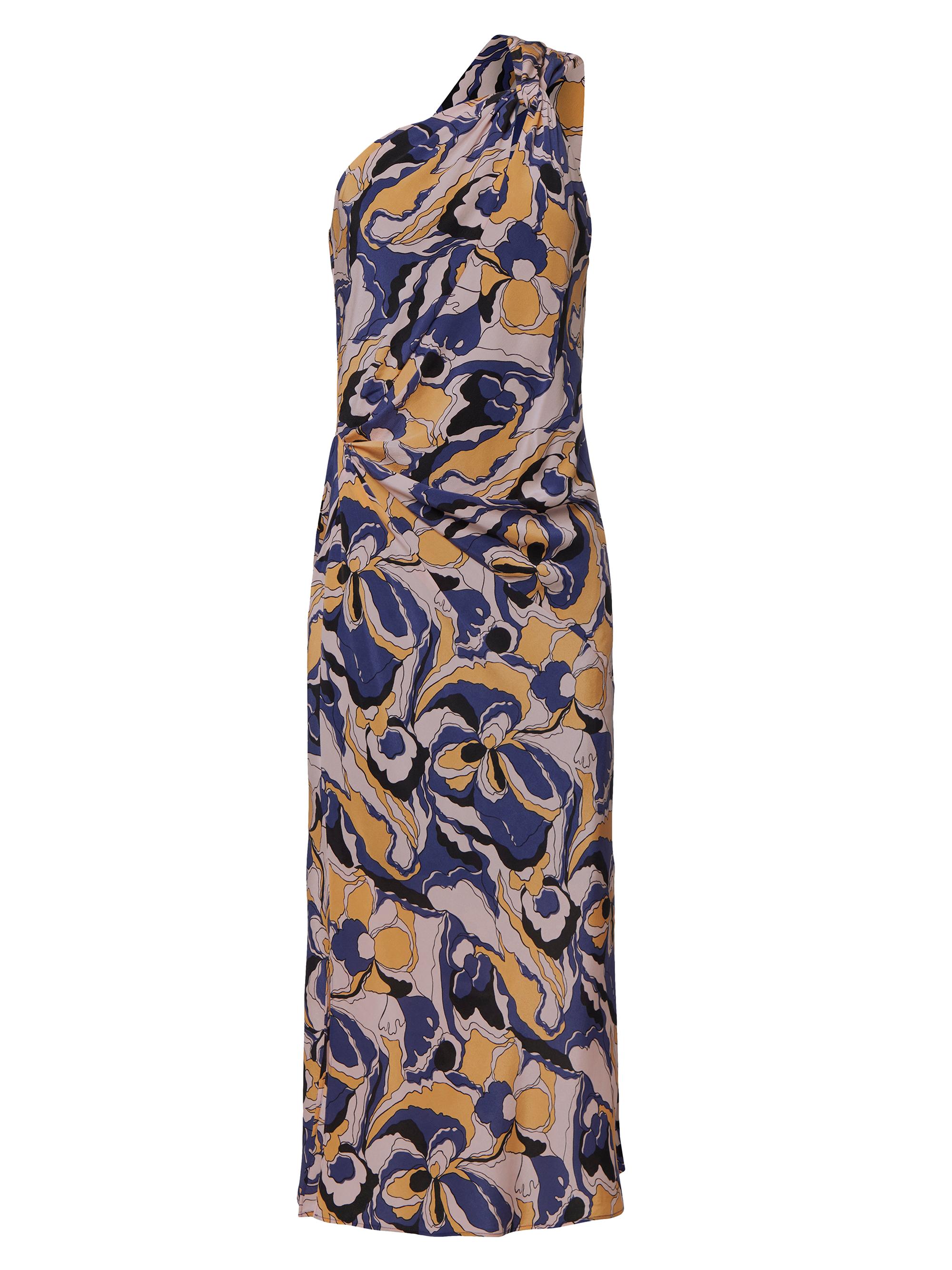 Equipment Women's Eden Abstract One-Shoulder Dress - Skipper Blue Multi