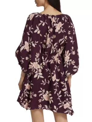 Shop Free People Portia Linen-Blend Floral Minidress | Saks Fifth Avenue