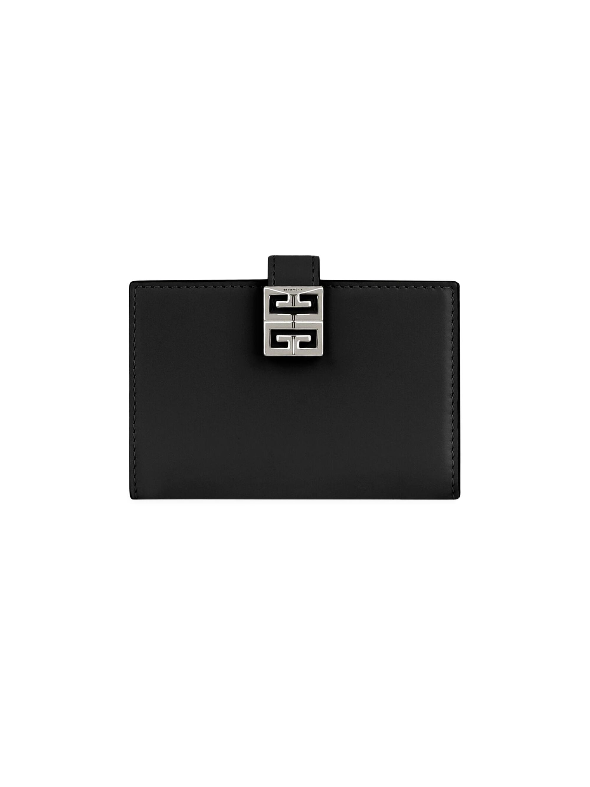 Givenchy Women's 4G Card Holder In Box Leather - Black