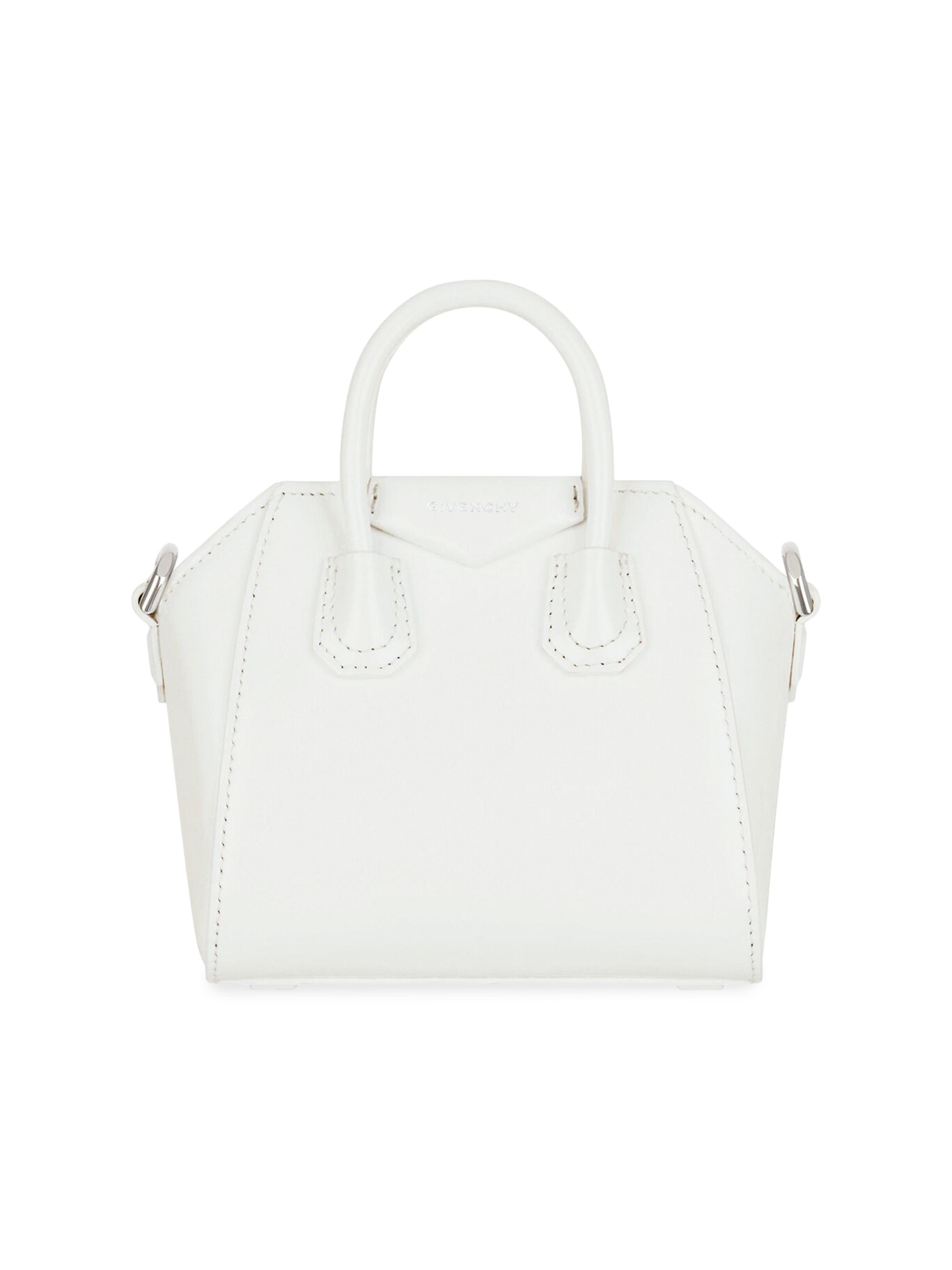 Givenchy Women's Micro Antigona Top Handle Bag in Box Leather - White | Thumbnail 6