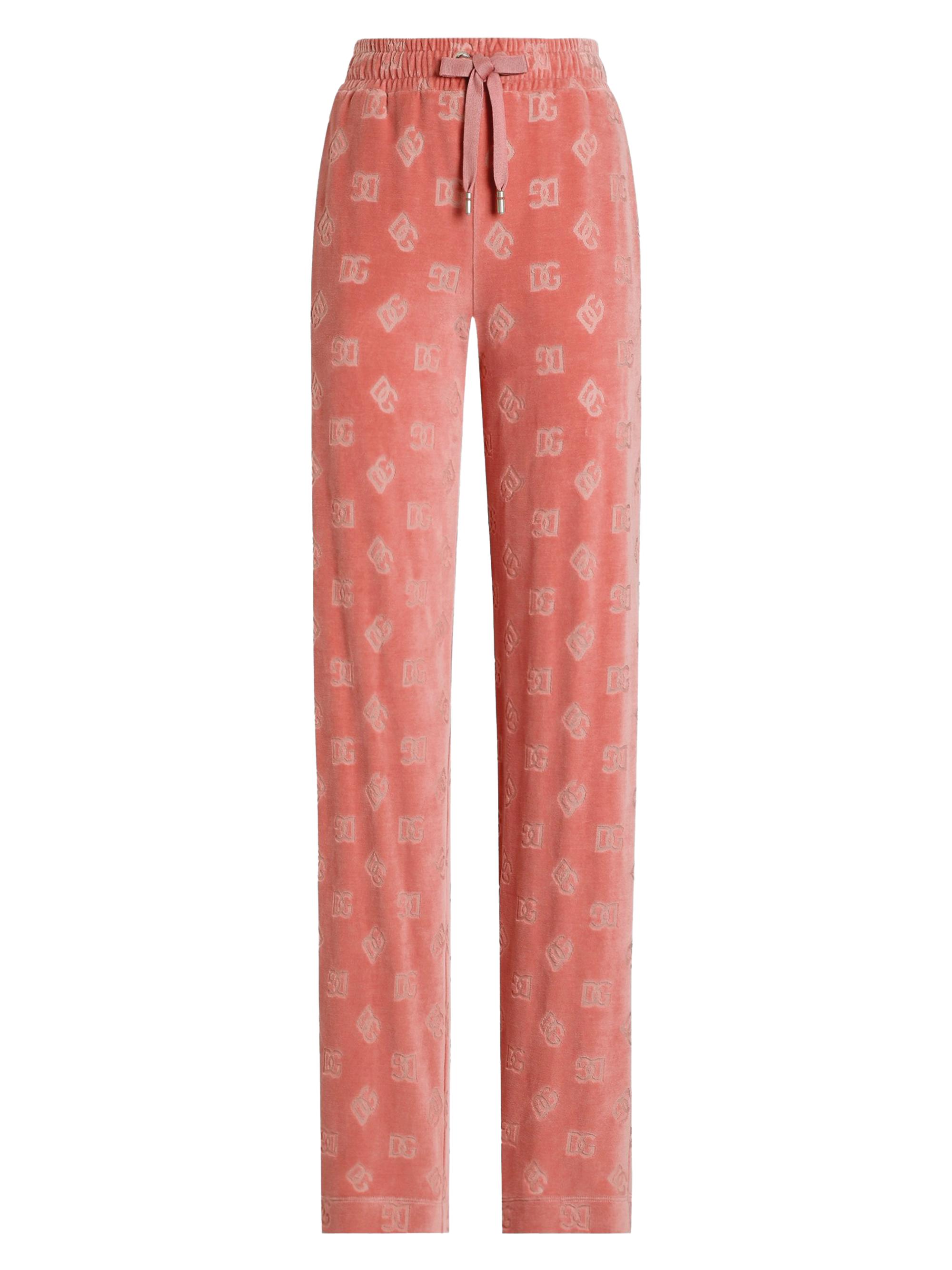 Dolce & Gabbana Women's Velvet Logo Straight-Leg Pants - Rosa Polvere Scuro