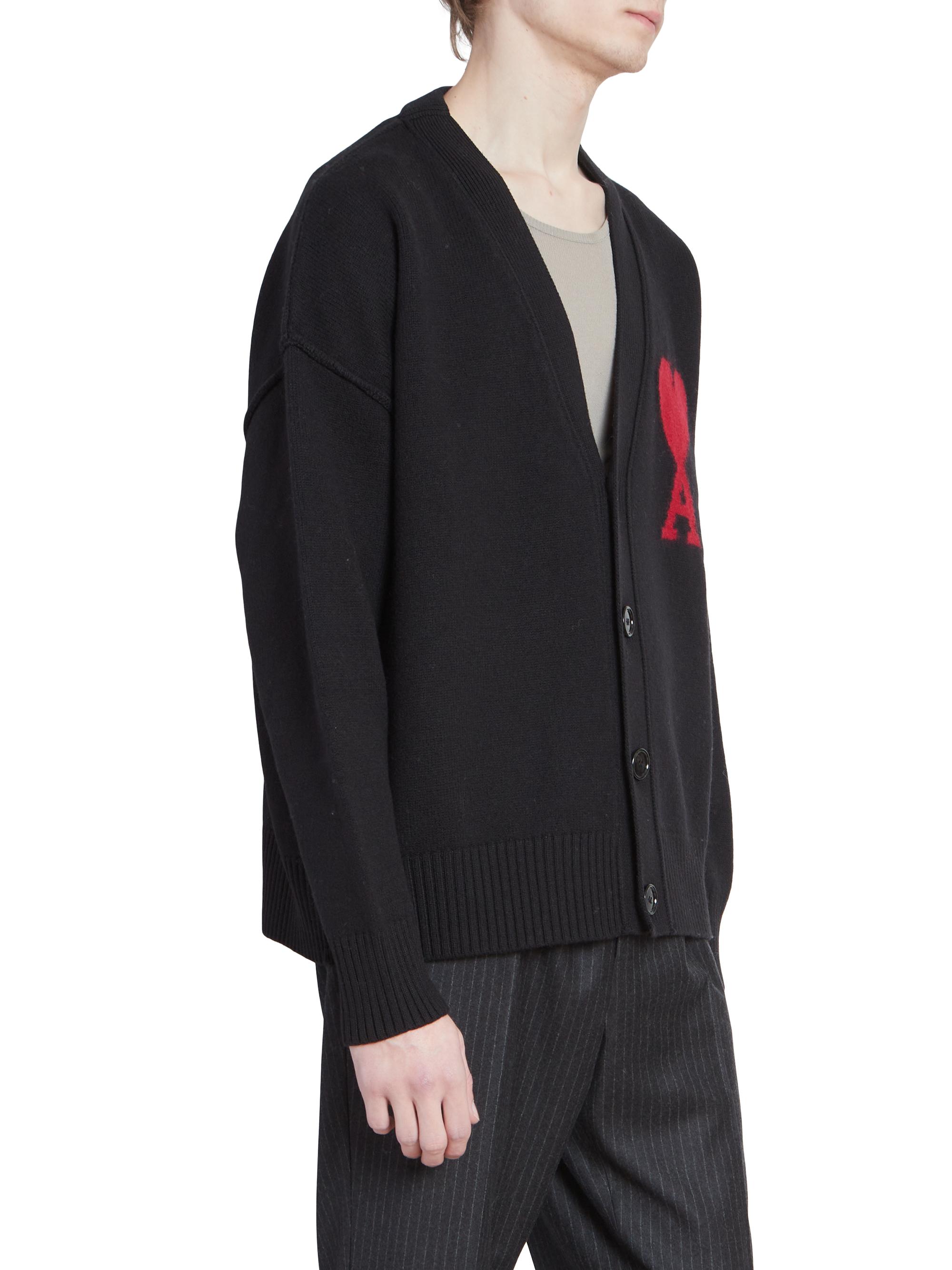 mi-ami♡ AMI Paris Monogram Wool Cardigan | Saks Fifth Avenue