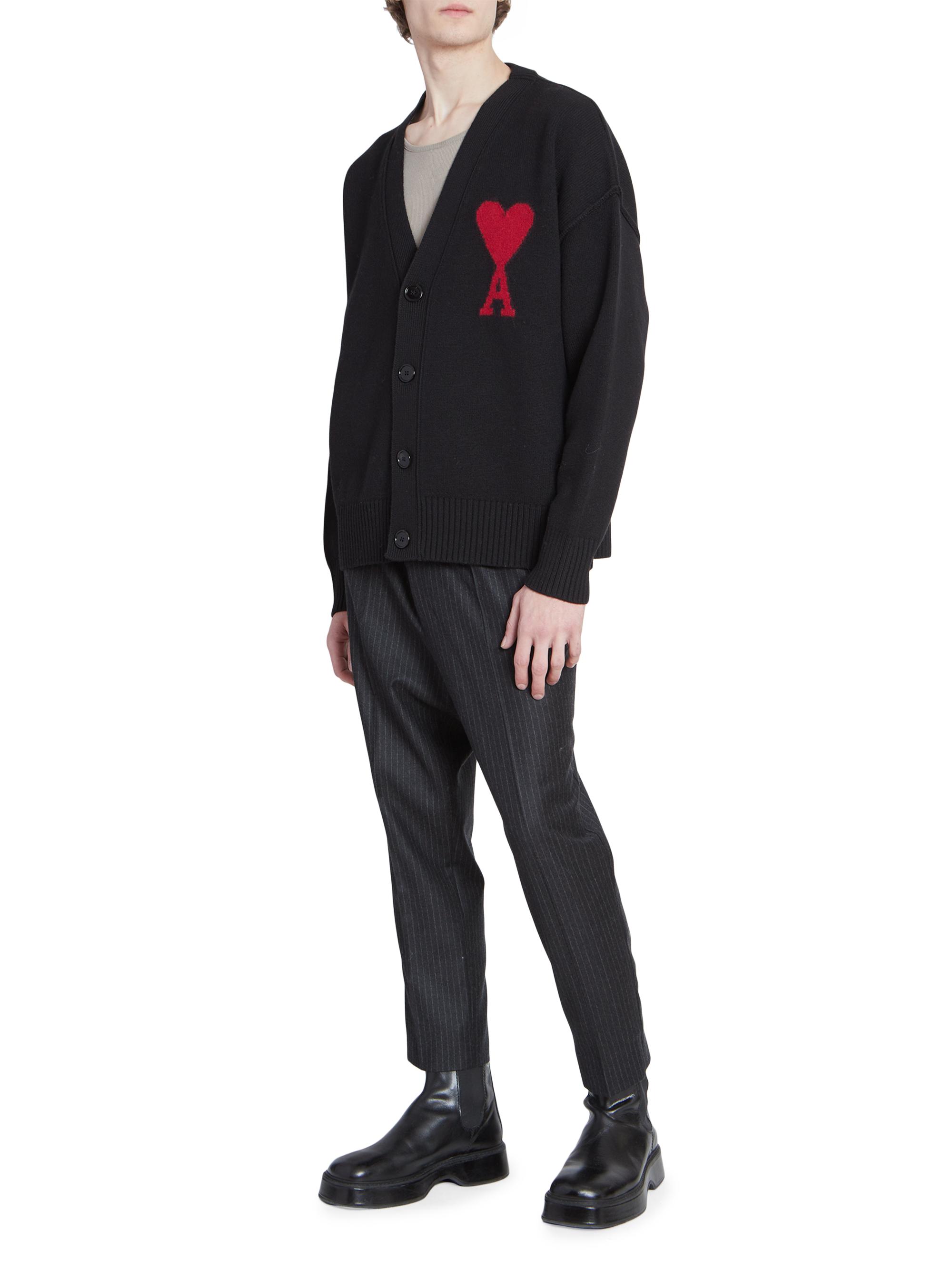 AMI Paris Monogram Wool Cardigan | Saks Fifth Avenue