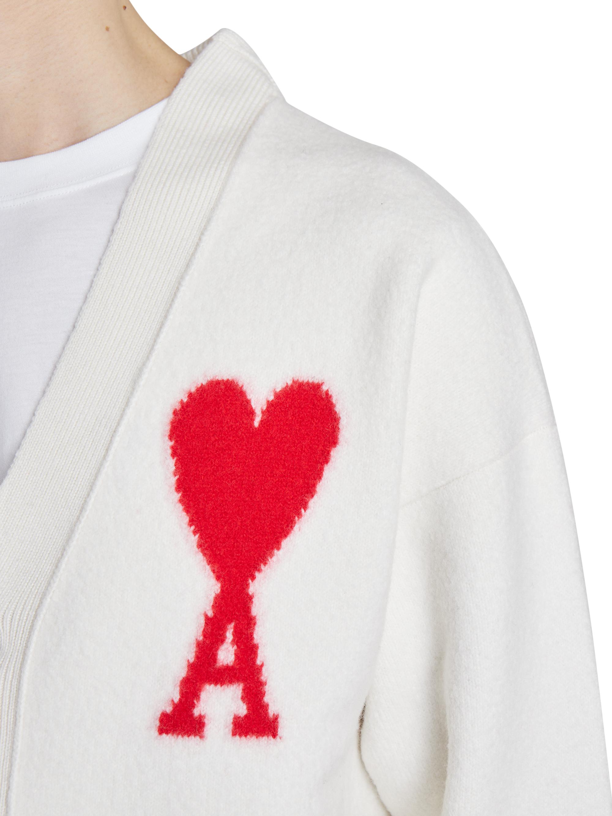 AMI Paris Monogram Wool Cardigan | Saks Fifth Avenue