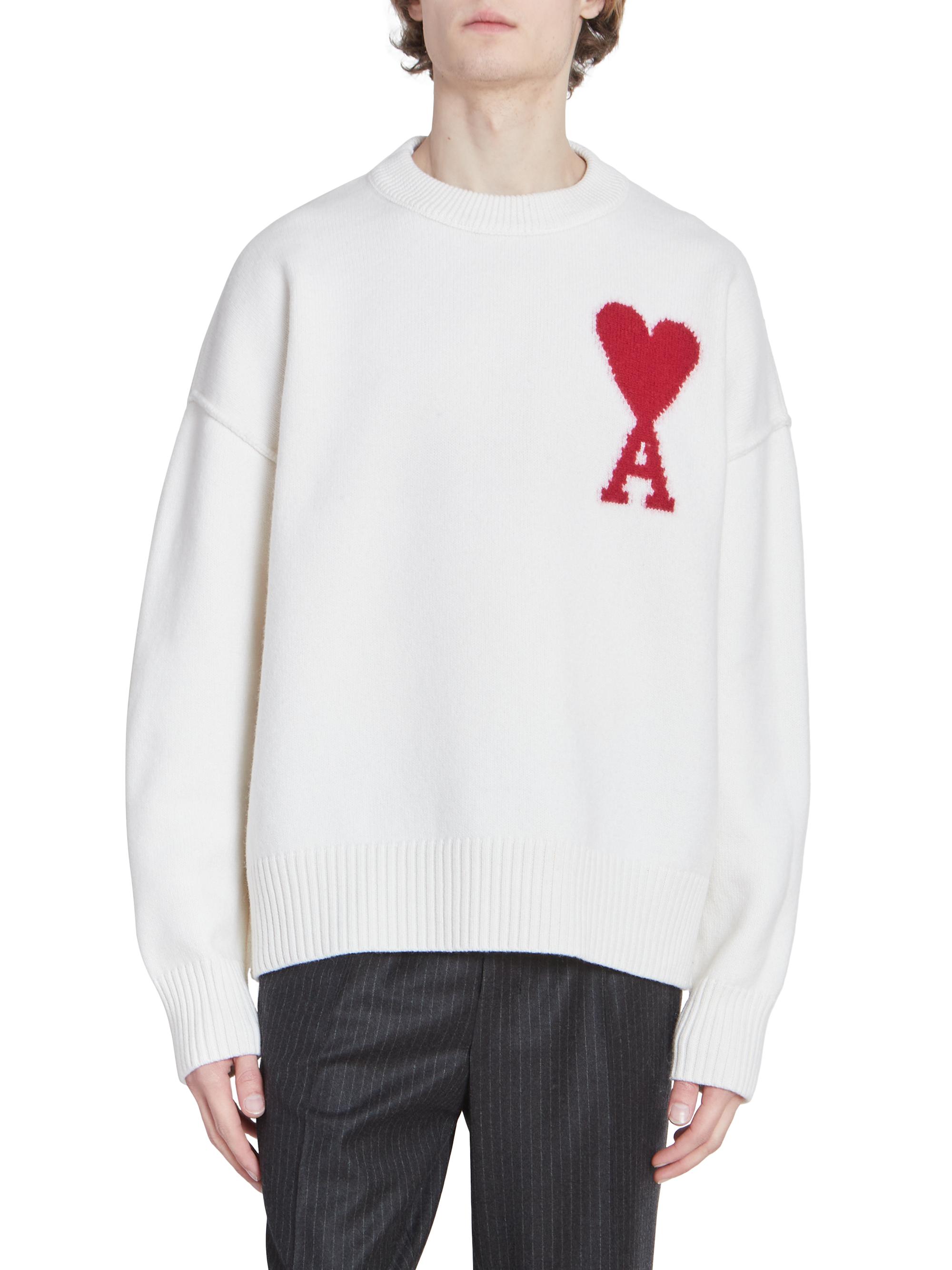 AMI Paris Embroidered Wool Sweater | Saks Fifth Avenue