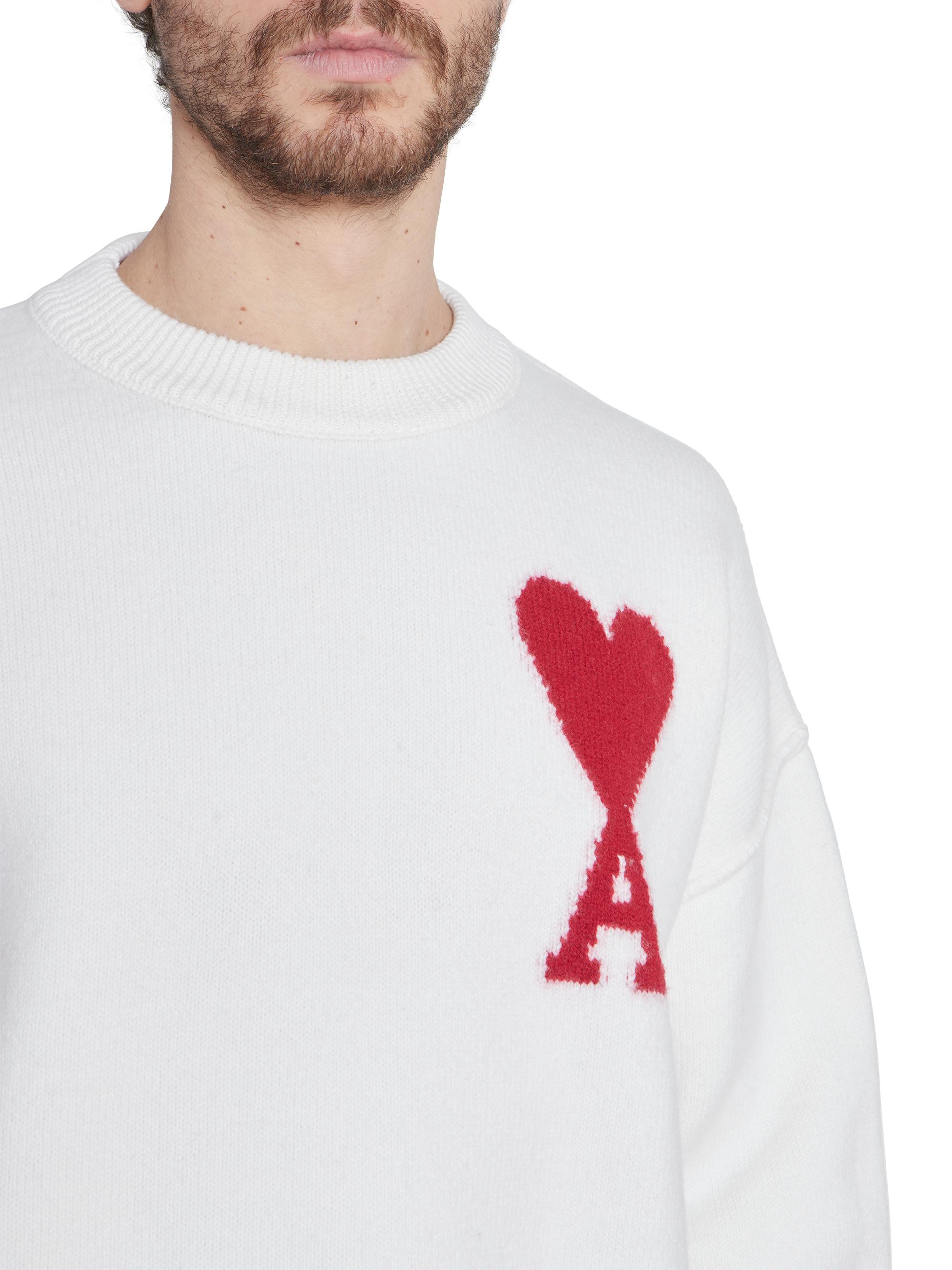 AMI Paris Embroidered Wool Sweater | Saks Fifth Avenue