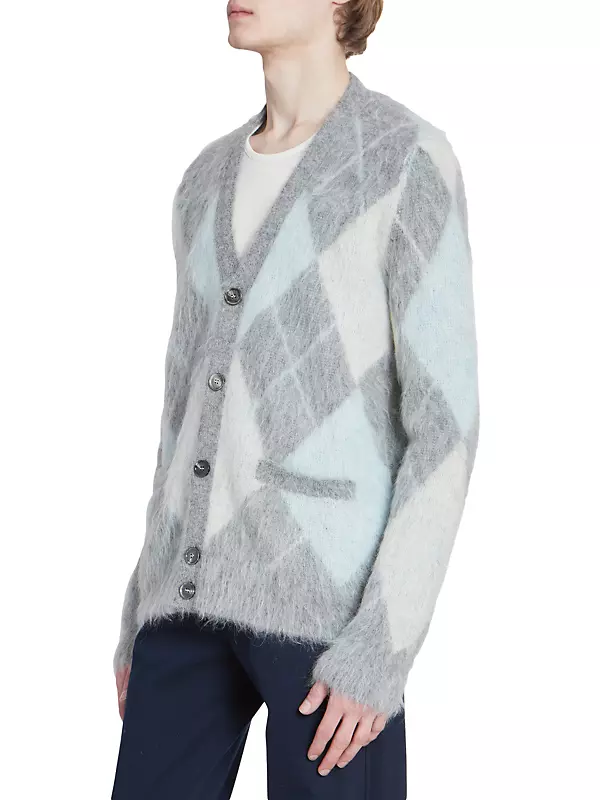 AMI Paris: Gray Argyle Sweater
