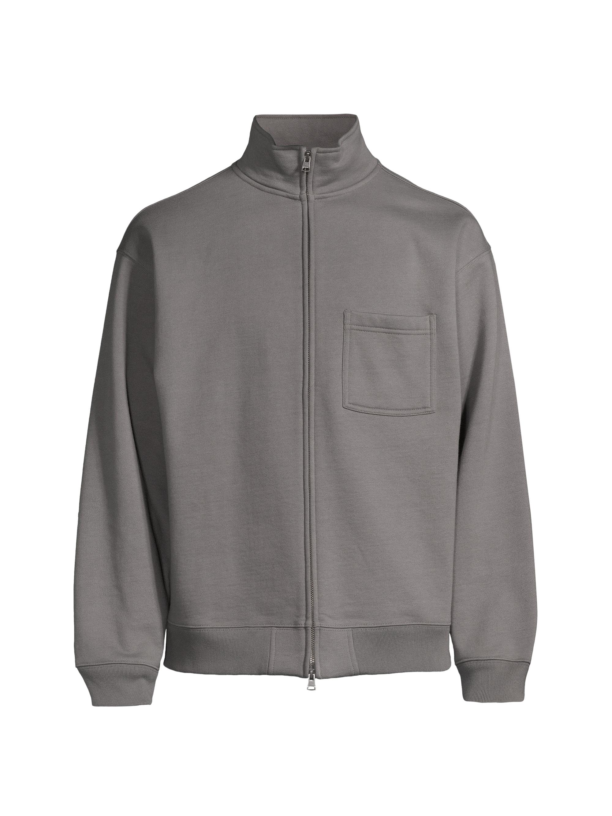 Vince Men's Fleece Zip Jacket - Warm Pewter