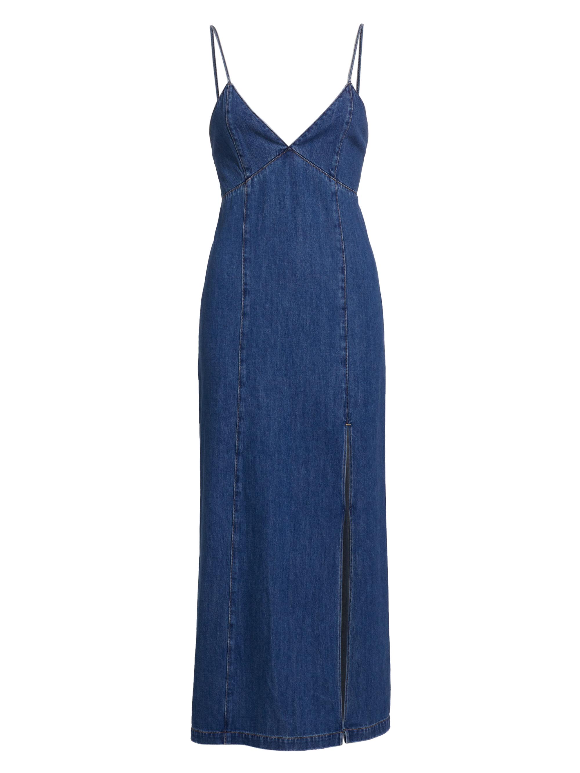 ALICE + OLIVIA Julietta Denim Midi-Dress | Saks Fifth Avenue