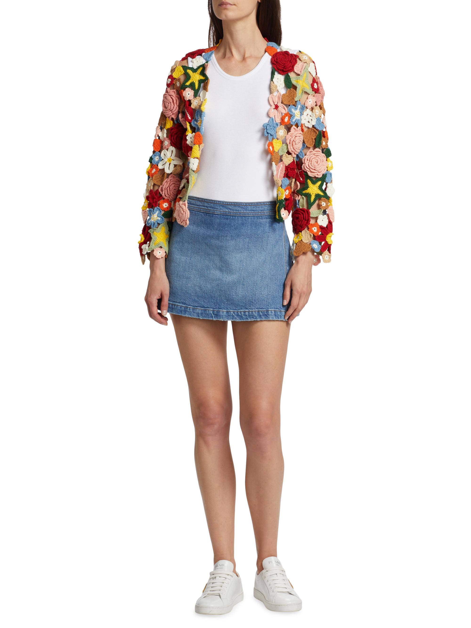 ALICE + OLIVIA Lakelyn Denim Miniskort | Saks Fifth Avenue