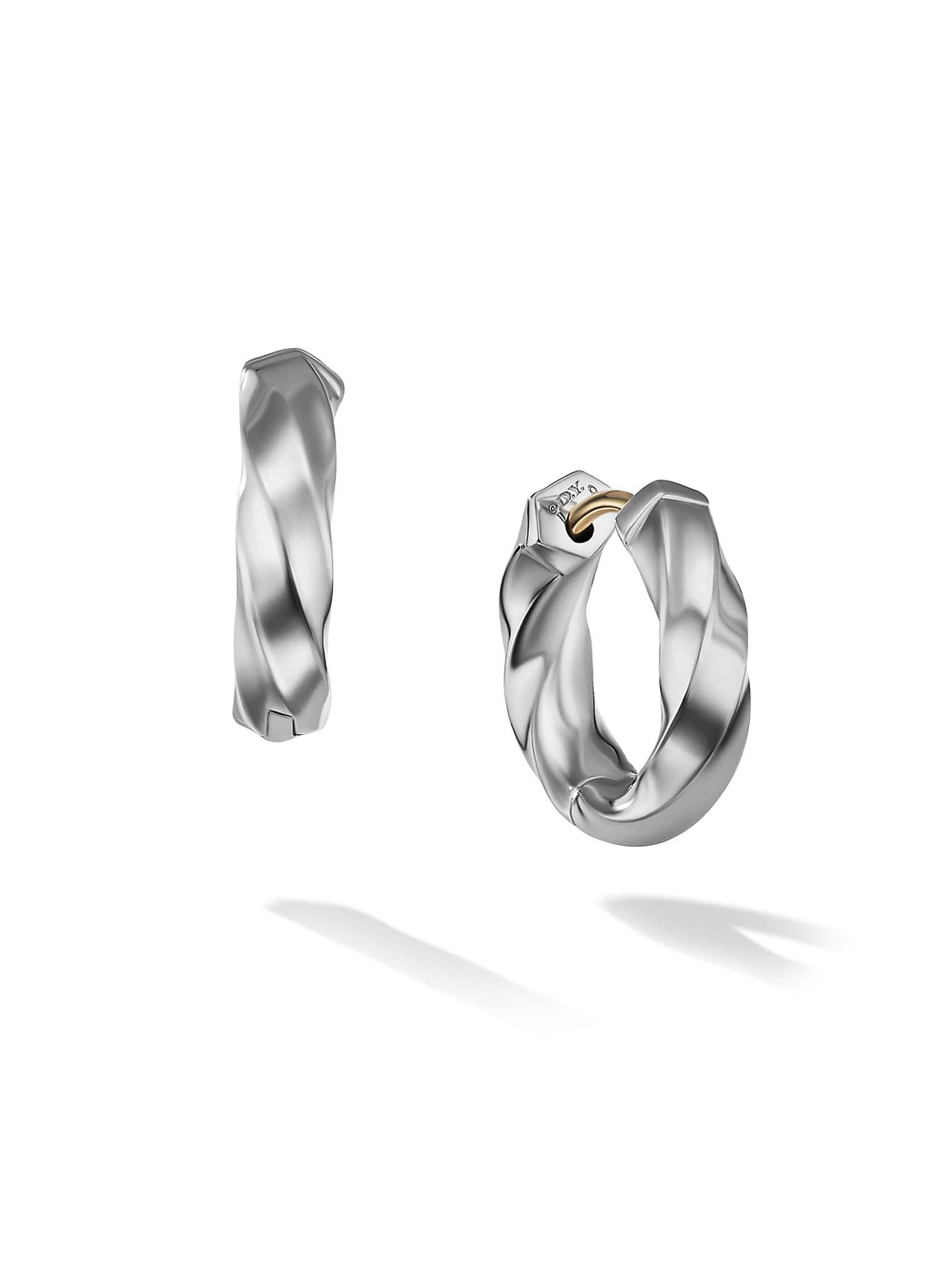 David Yurman Women's Cable Edge Sterling Silver Huggie Hoop Earrings