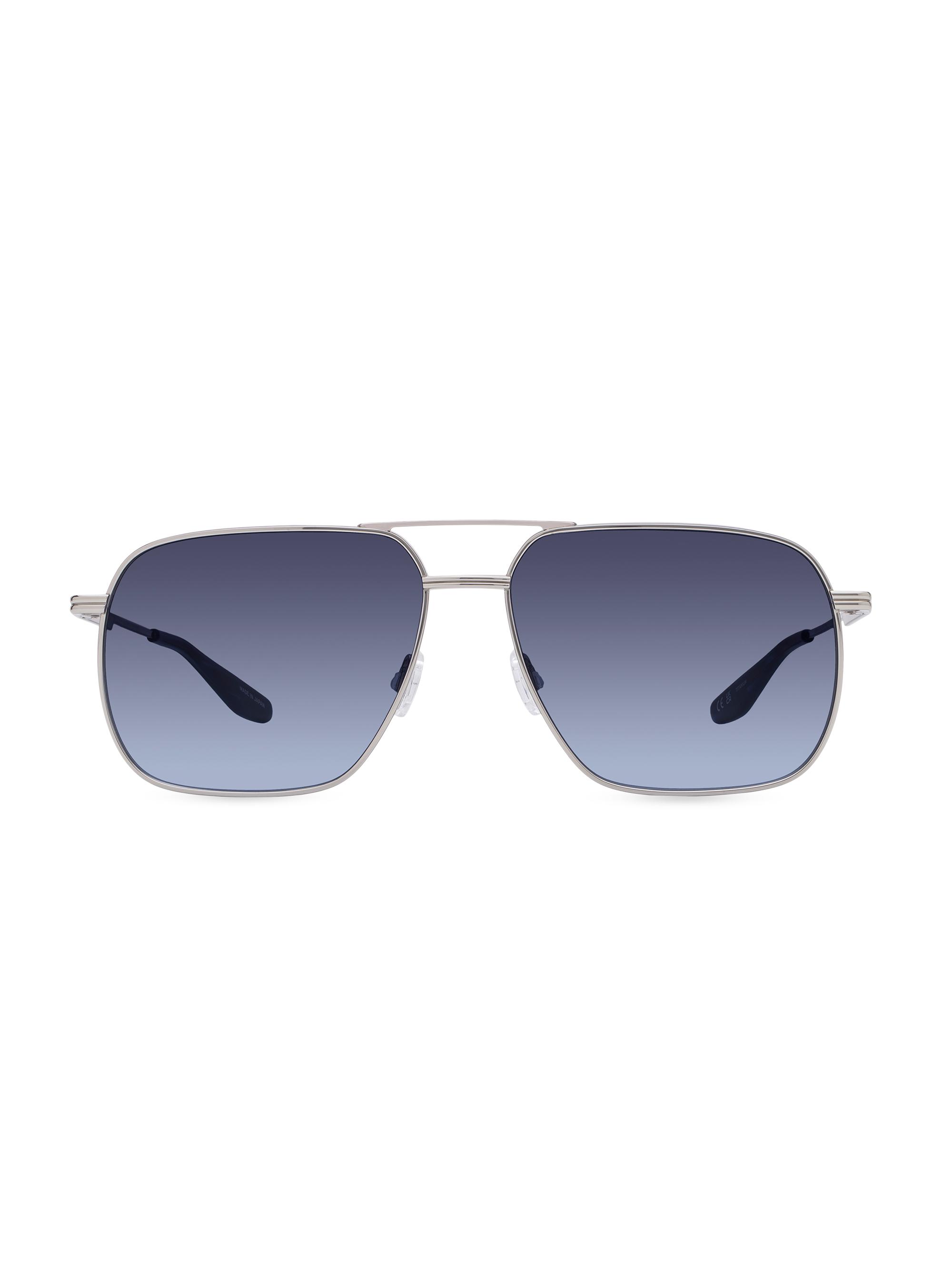 Barton Perreira Men's 007 Legacy Royale Navigator 61MM Sunglasses - Silver Steel Blue