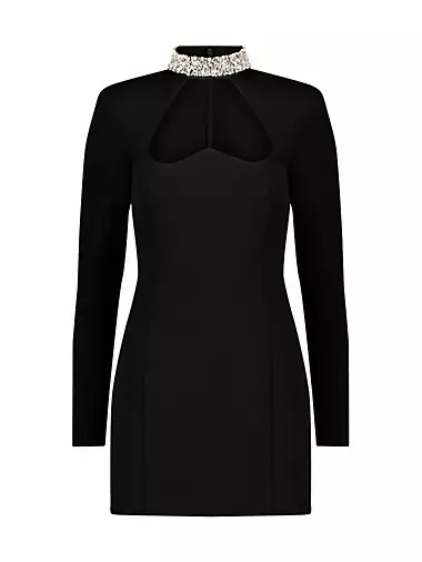 Embellished Collar Cut-Out Minidress