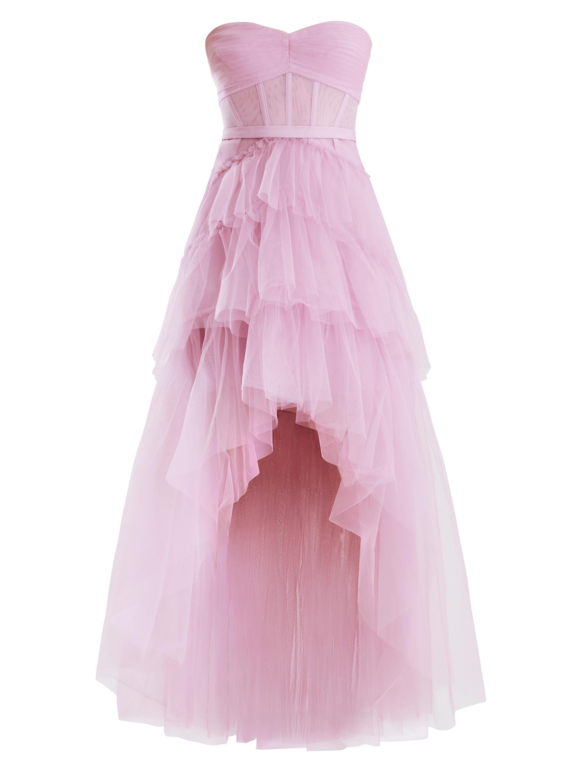 BCBGMAXAZRIA Women's Strapless High-Low Dress - Mulberry