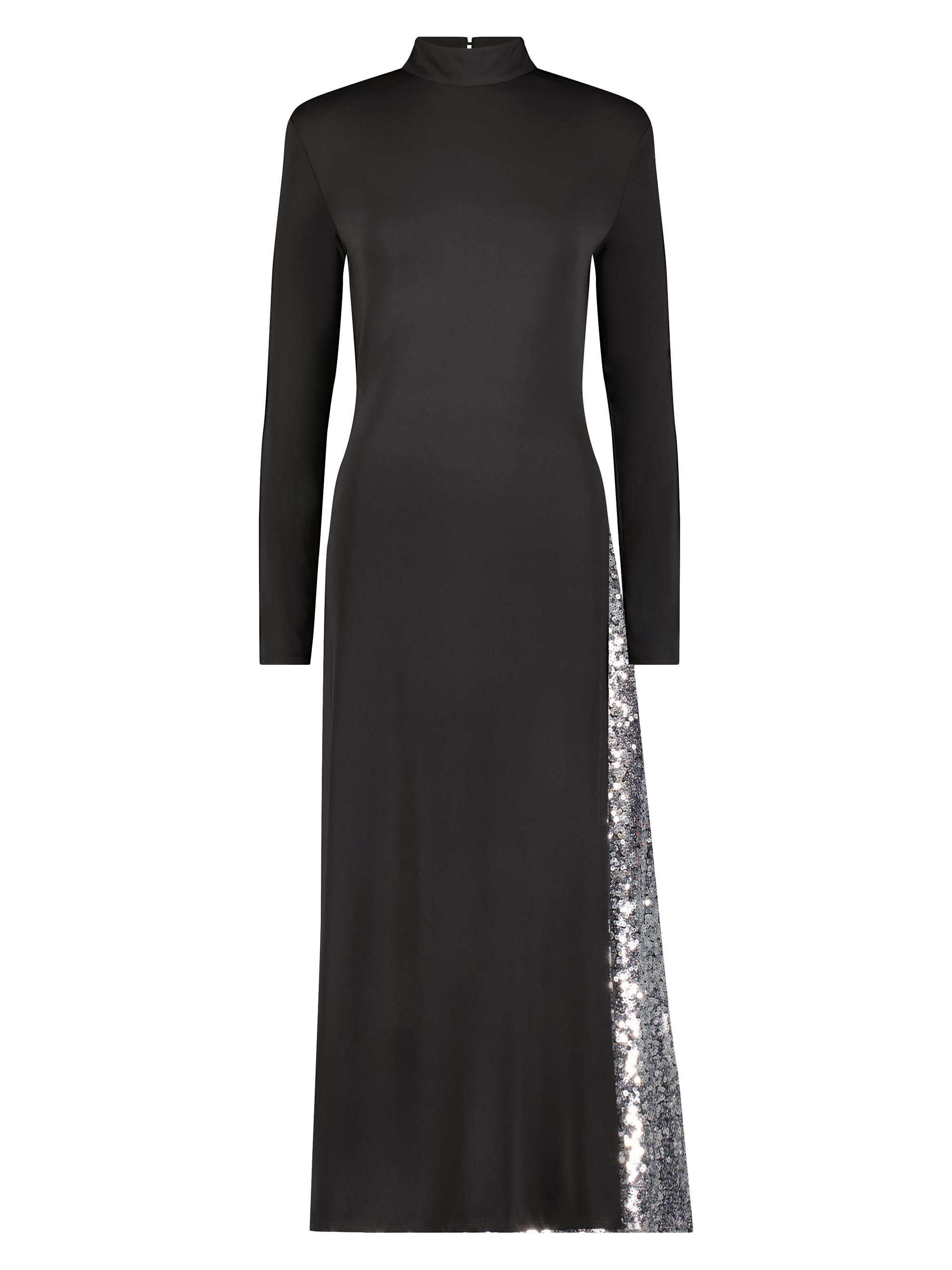 BCBGMAXAZRIA Women's Sequined Inset Cut-Out Gown - Black