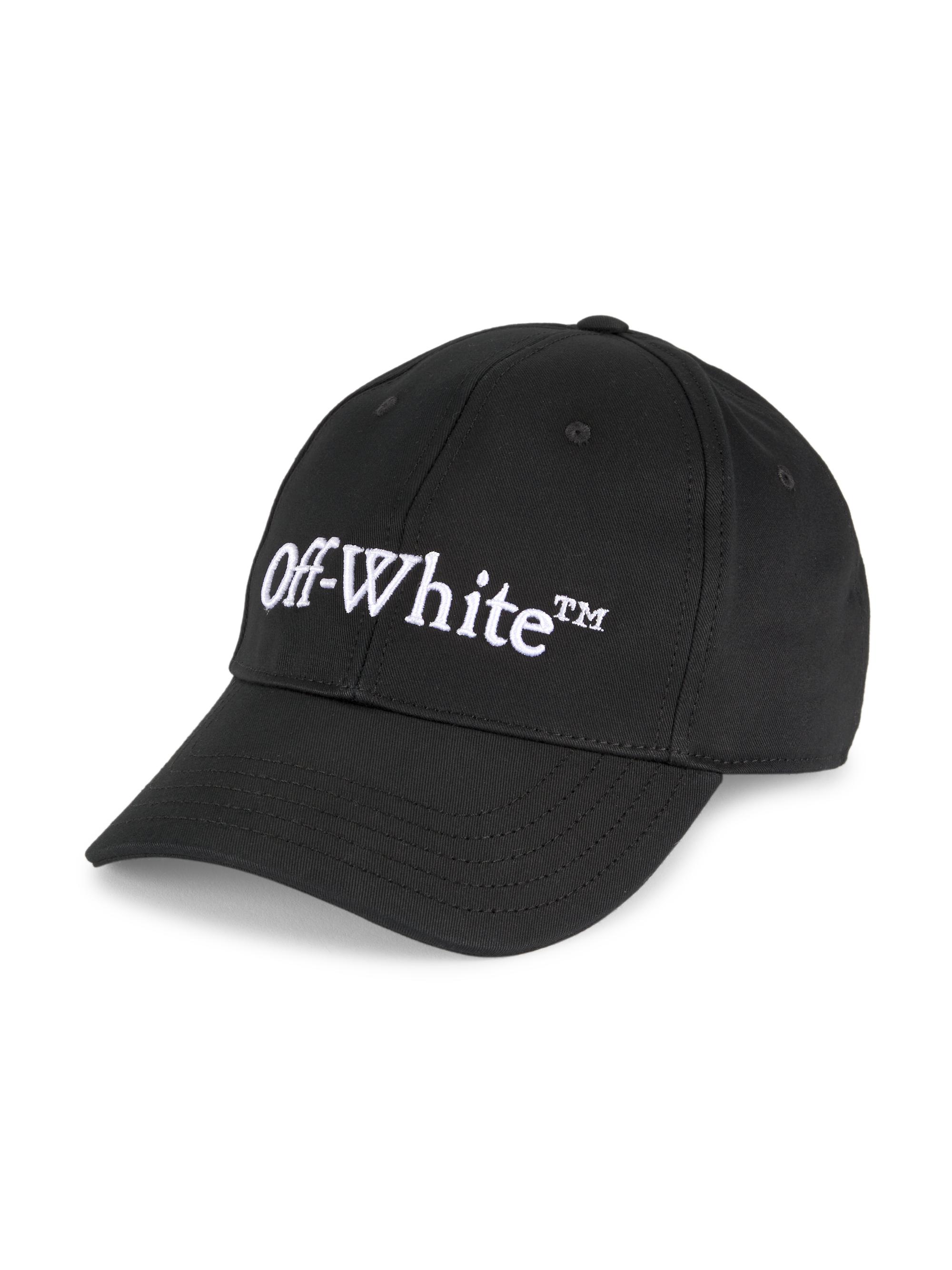 Off-White Men's Bookish Logo Baseball Cap - Black White