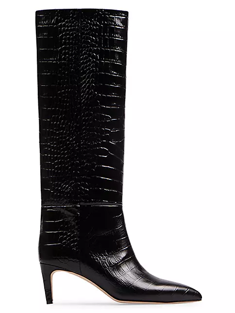 Balmain Brune crocodile-embossed Leather Boots - Farfetch
