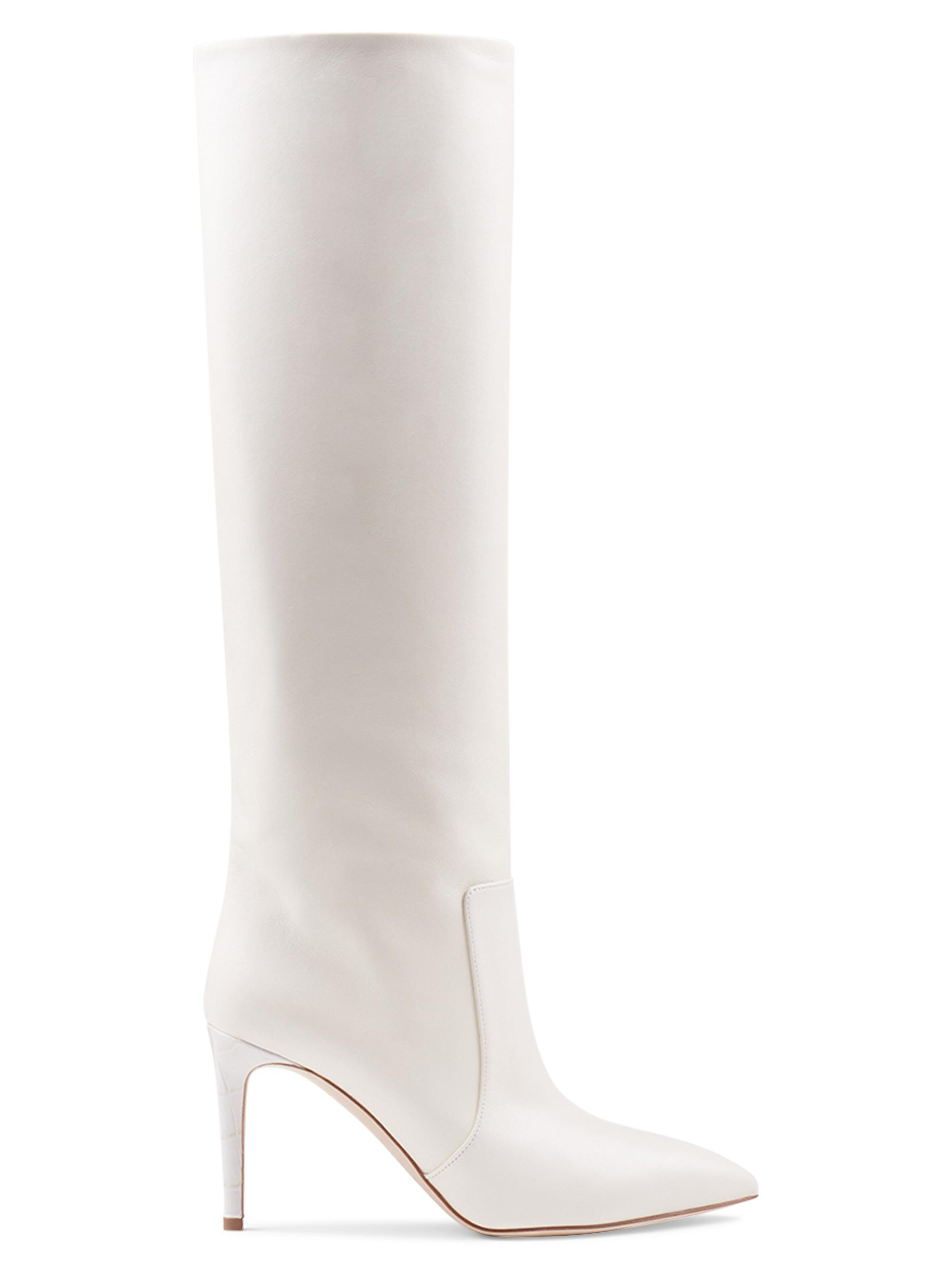 Paris Texas Women's Knee-High Leather Stiletto Boots - Vanilla