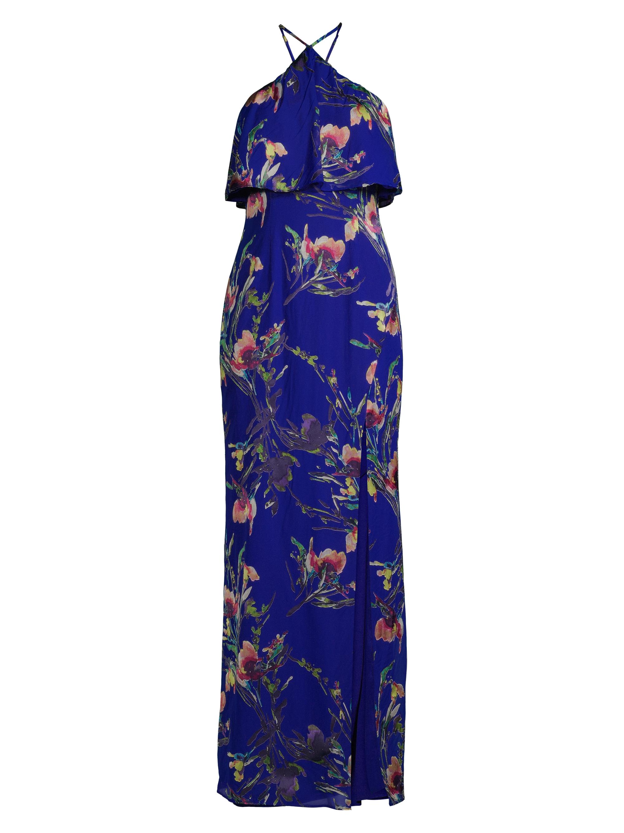 Liv Foster Women's Floral Halter Column Gown - Blue Multi