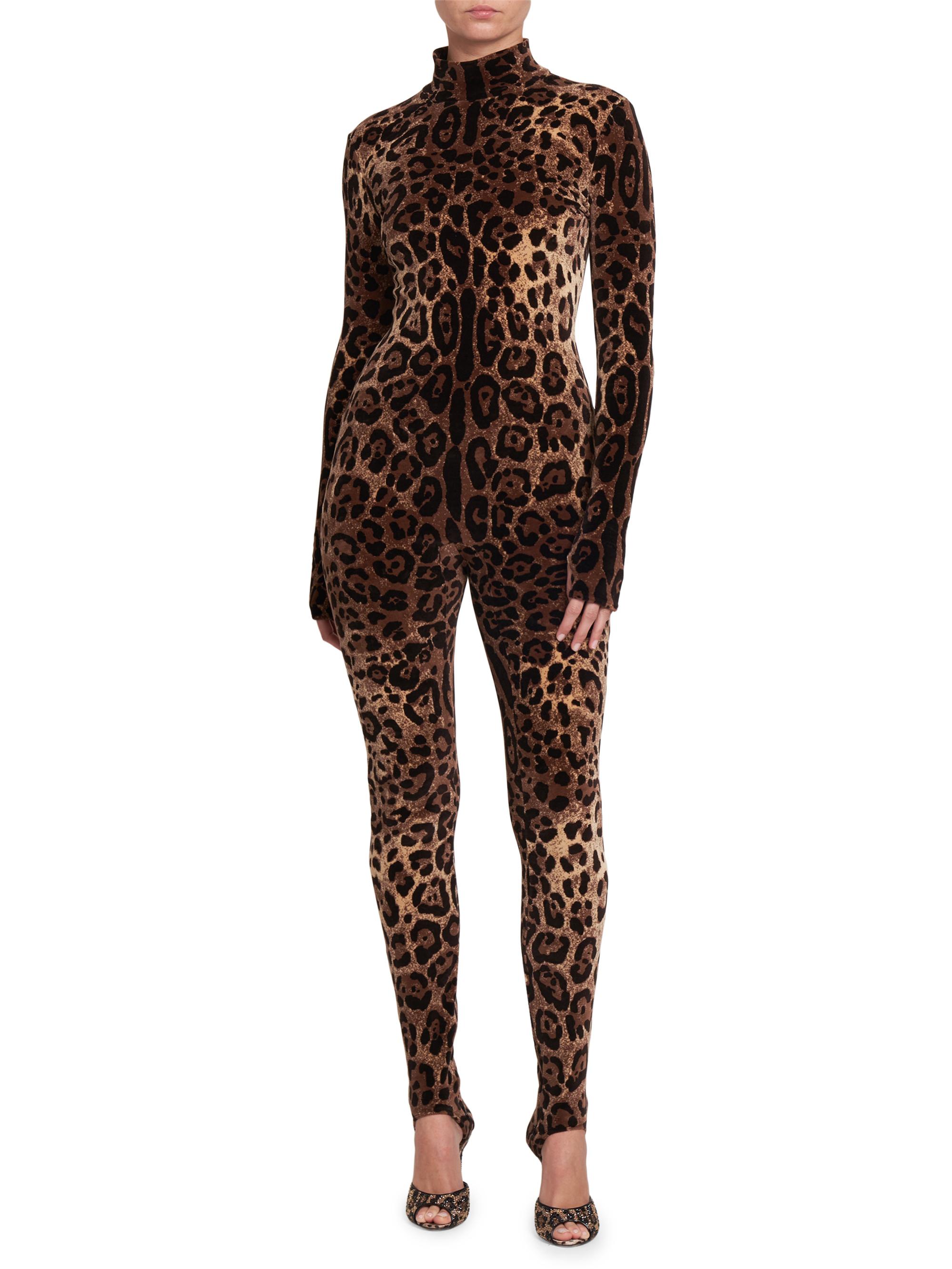 Dolce&Gabbana Cotton-Blend Leopard-Print Catsuit | Saks Fifth Avenue
